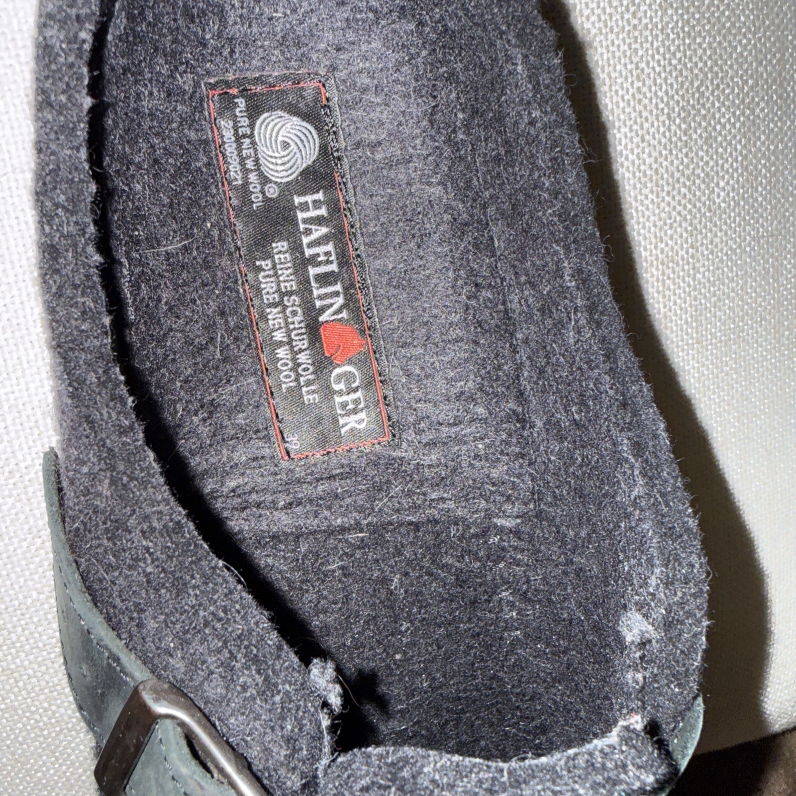 Haflinger Wool Felt Clogs Adjustable Strap Buckle Closure Size 39/8.5