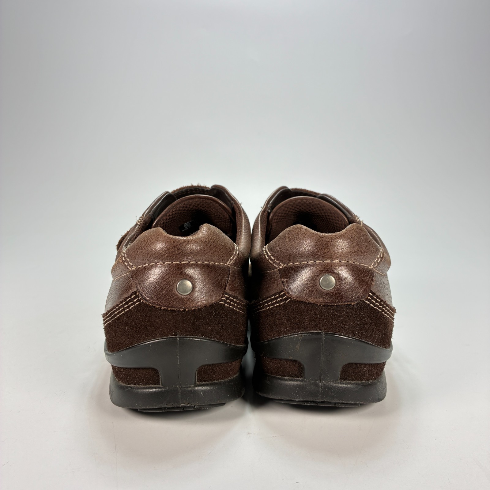 ECCO Wave Munk Brown Leather Comfort Casual Loafers Shoes Womens Sz US 7.5 EU 38