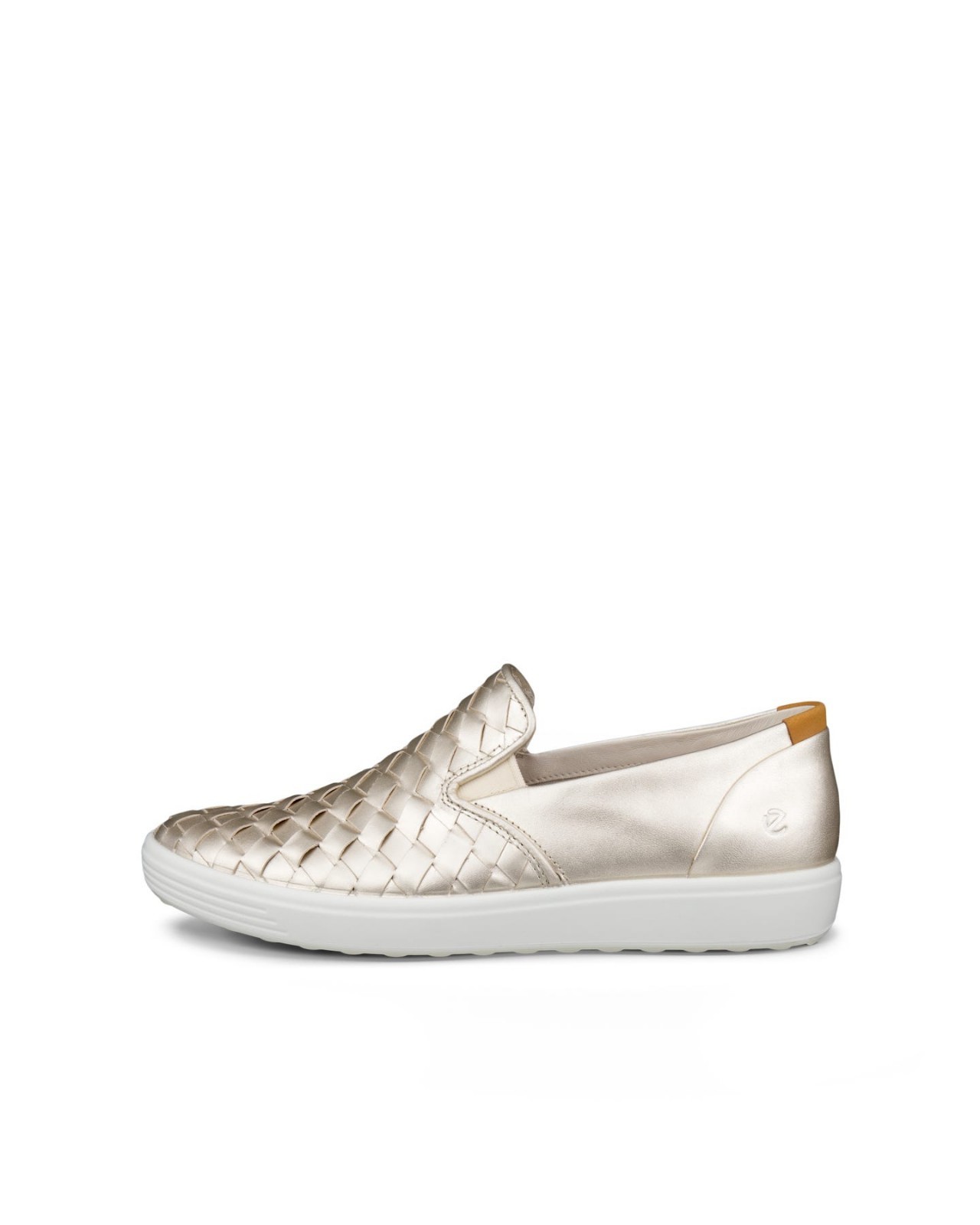 ECCO Soft 7 Shoes Pure White Gold Woven Slip On Loafers EU 41 Women’s 10 – 10.5