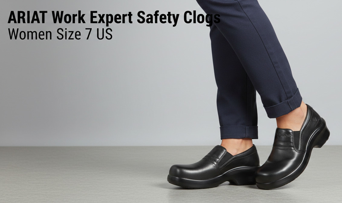 ARIAT Work Expert Safety Clogs SD Women’s Sz 7 C WIDE Black Composite Toe