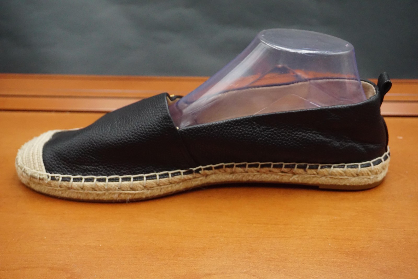 Lauren Ralph Lauren Cameryn Espadrille Shoes Womens 11 US Black Leather Slip On