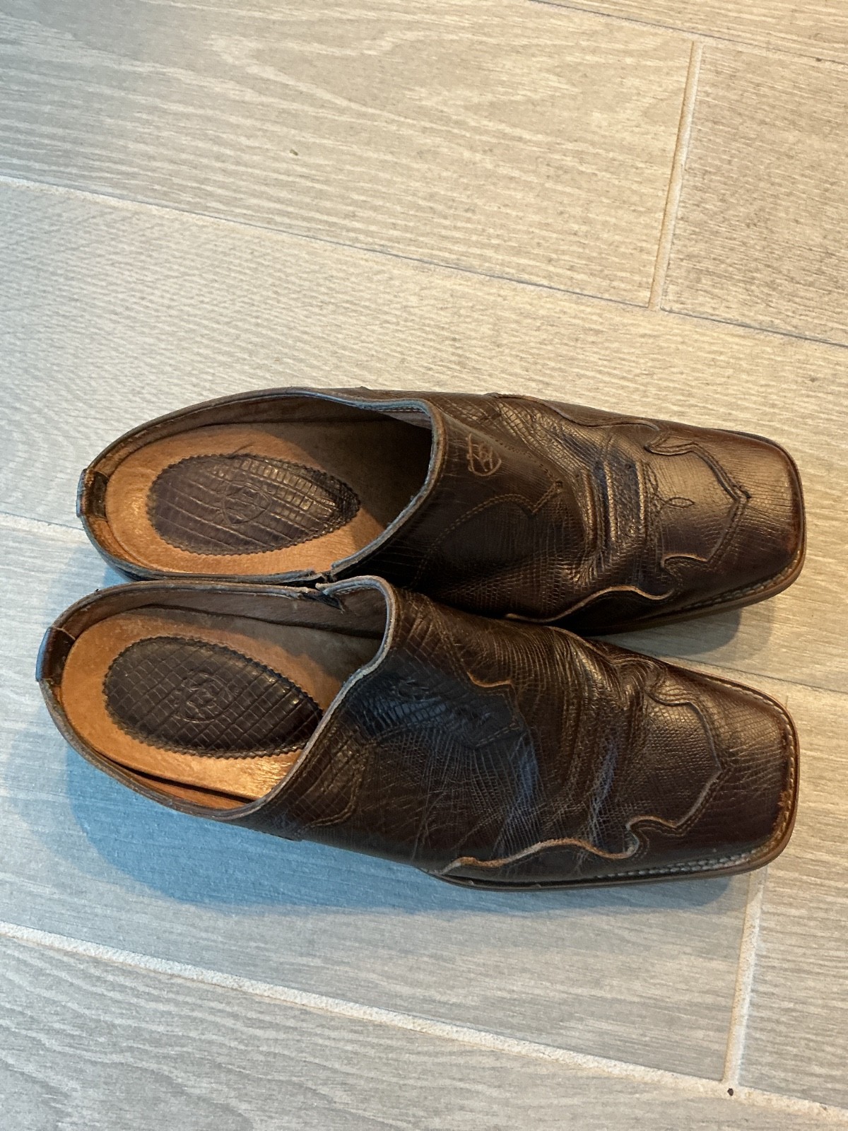 Ariat Tabitha Brown Leather Slide On Mules Women’s Sz 8.5B 53442