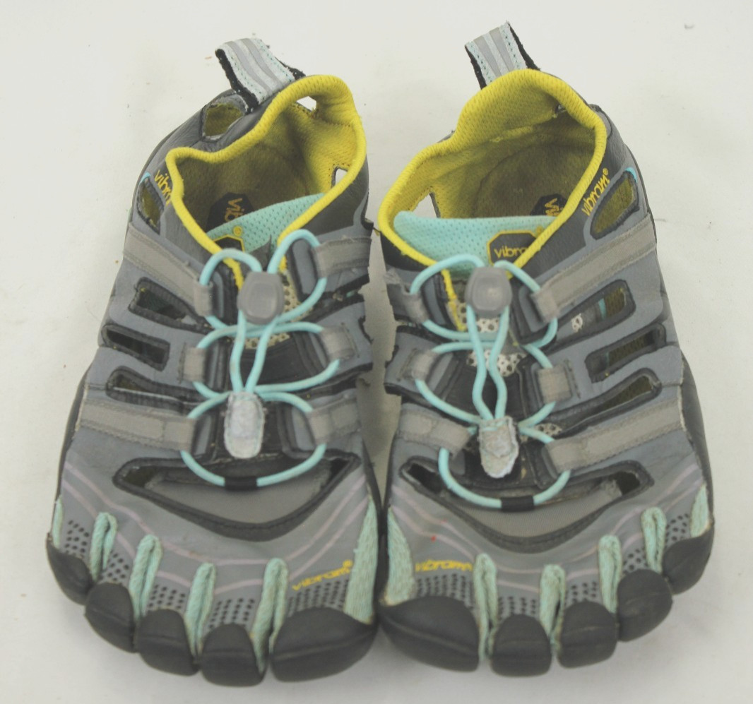 VIBRAM FIVE FINGERS GRAY/TEAL WATER SHOES SANDALS SIZE 39 GC!