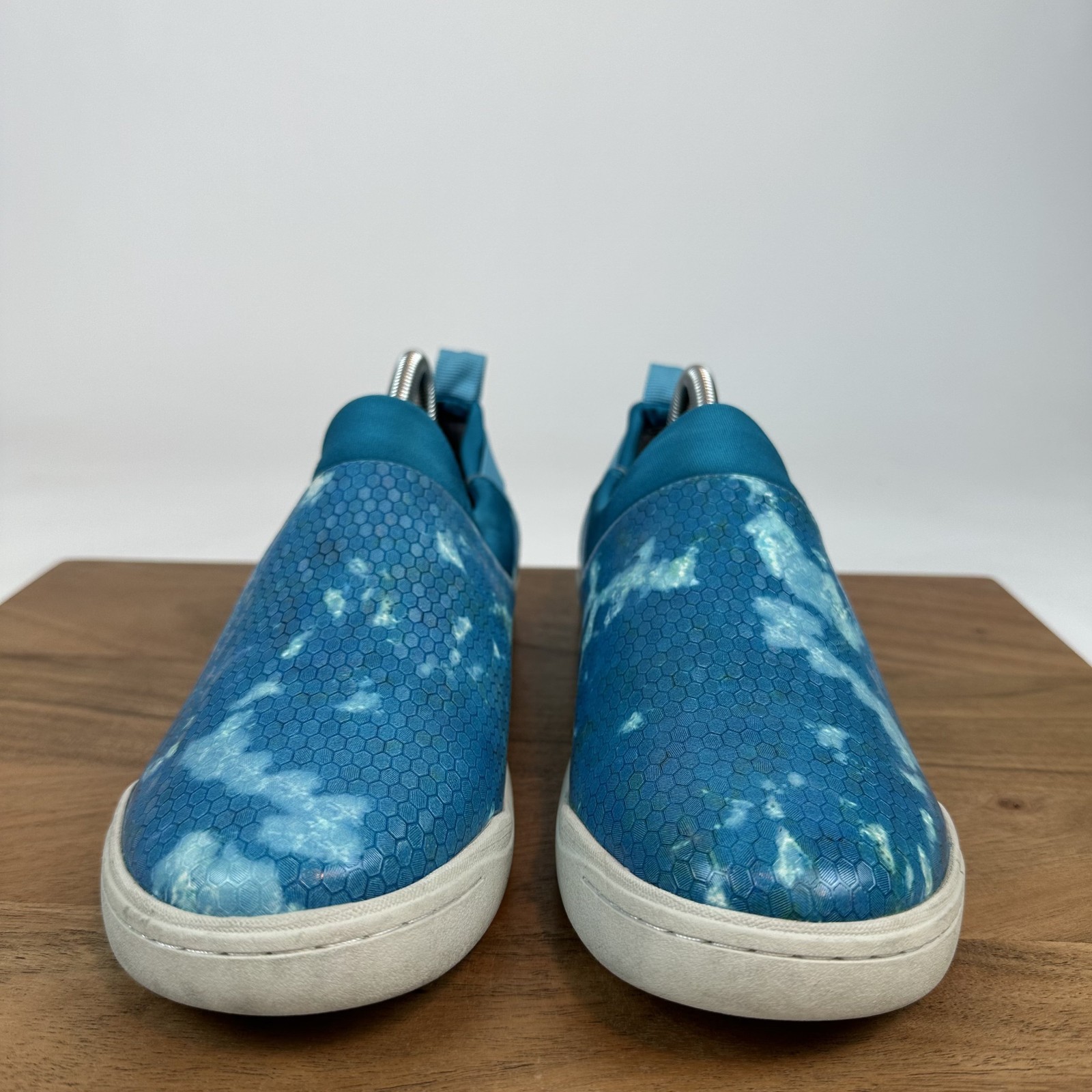 Womens Softwalk Maya Lifestyle Teal Spotted Leather Pull On Sneakers Size 11 M