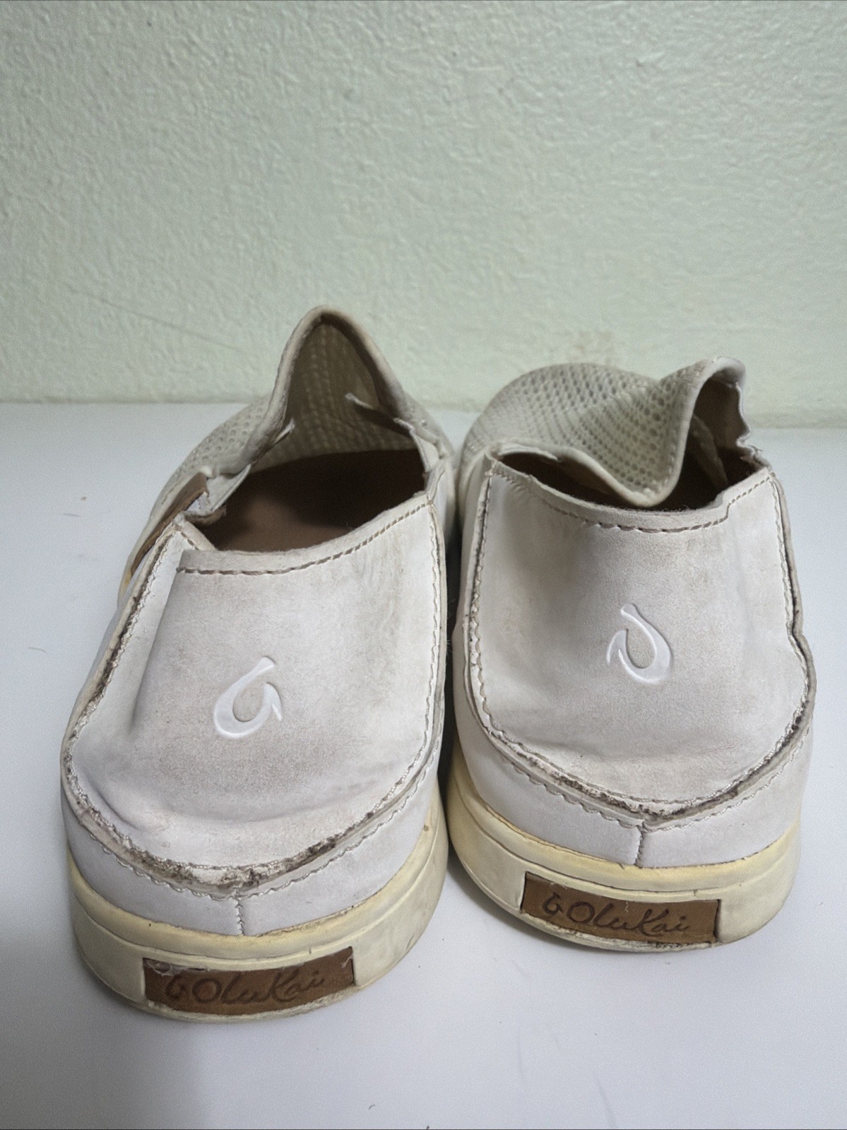 Olukai Shoes Womens 7 Pehuea Slip On Comfort Sneakers 20271-WBWB White Stains