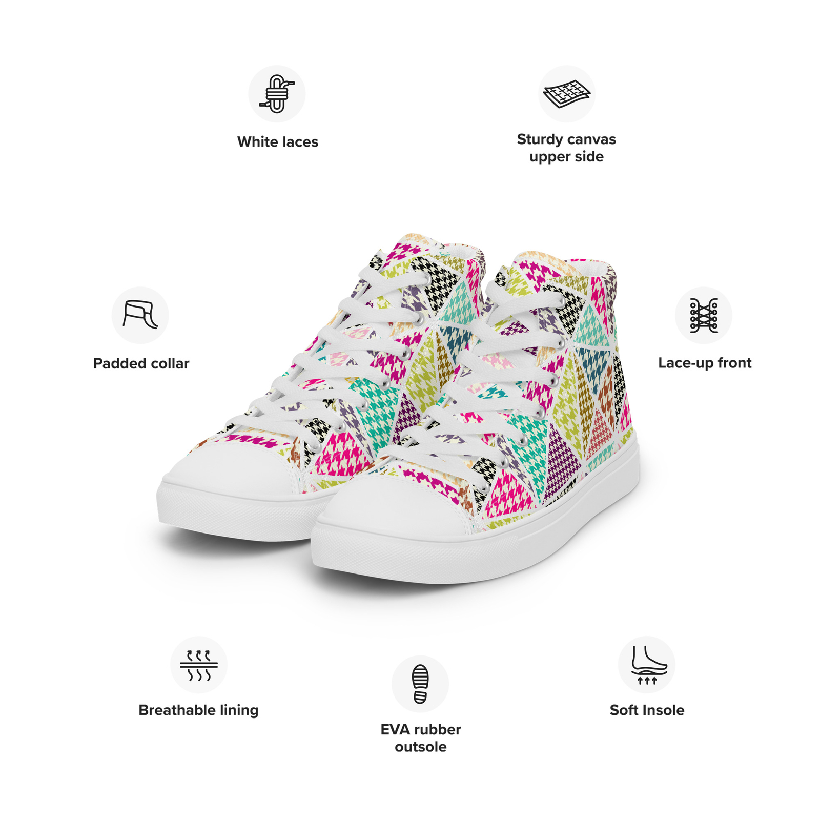 Geometric Graphic Print Women’s high top canvas shoes