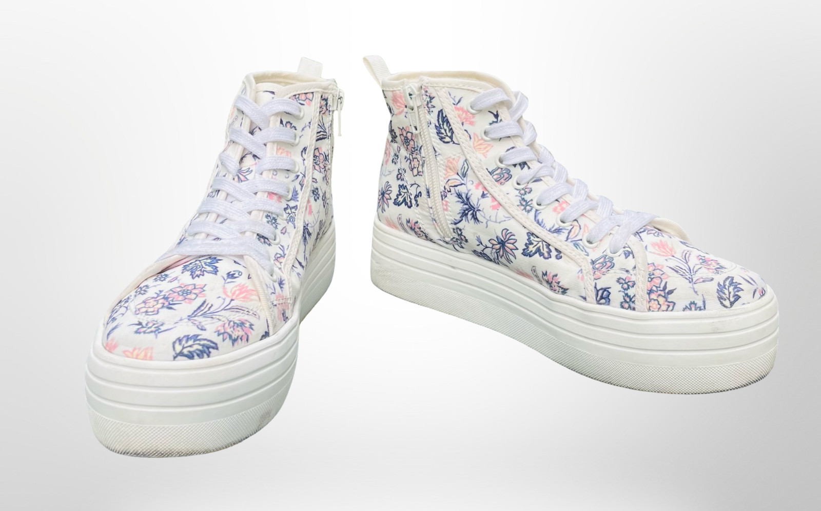 GUC Universal Thread Chunky Platform High Tops Floral Pattern & Zipper Size 6.5