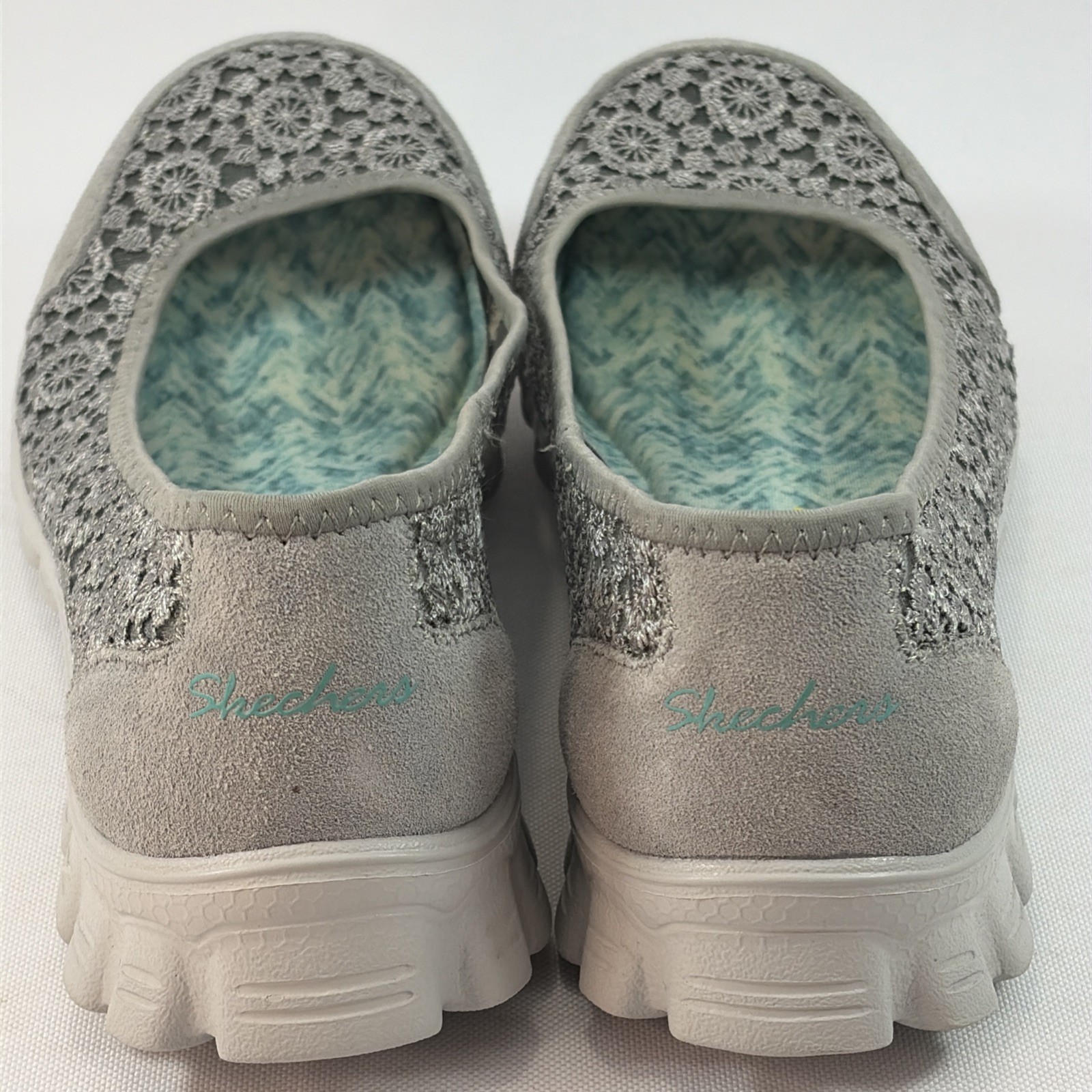 Skechers EZ Flex 2 Flighty Shoes Women’s 8.5 Gray Memory Foam Ballet Flats 22836