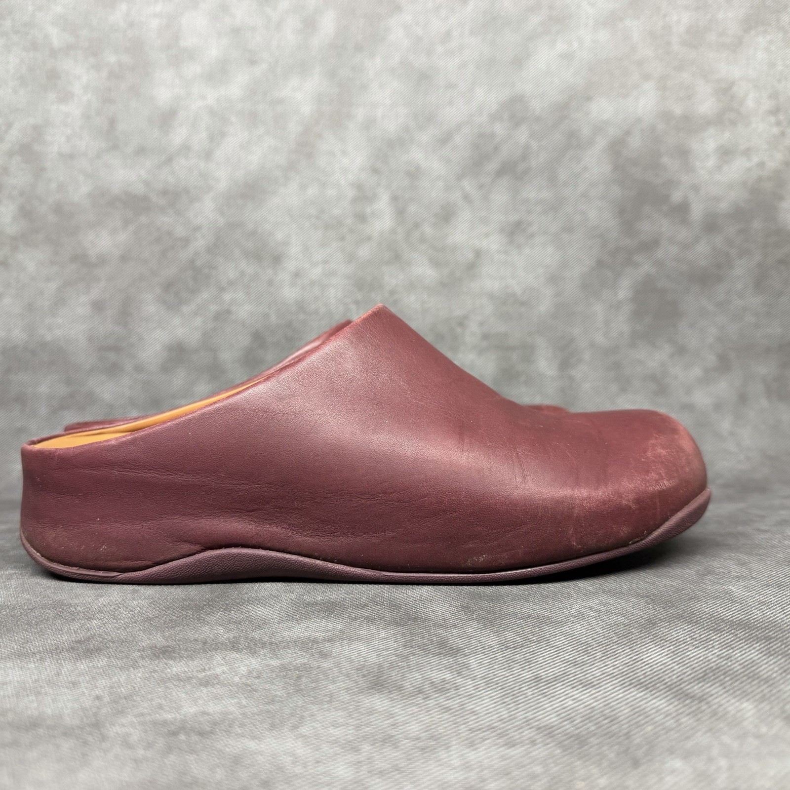 Fitflop Shuv Leather Red Clog Womens Size 9 Comfort Slip On Mule Shoe