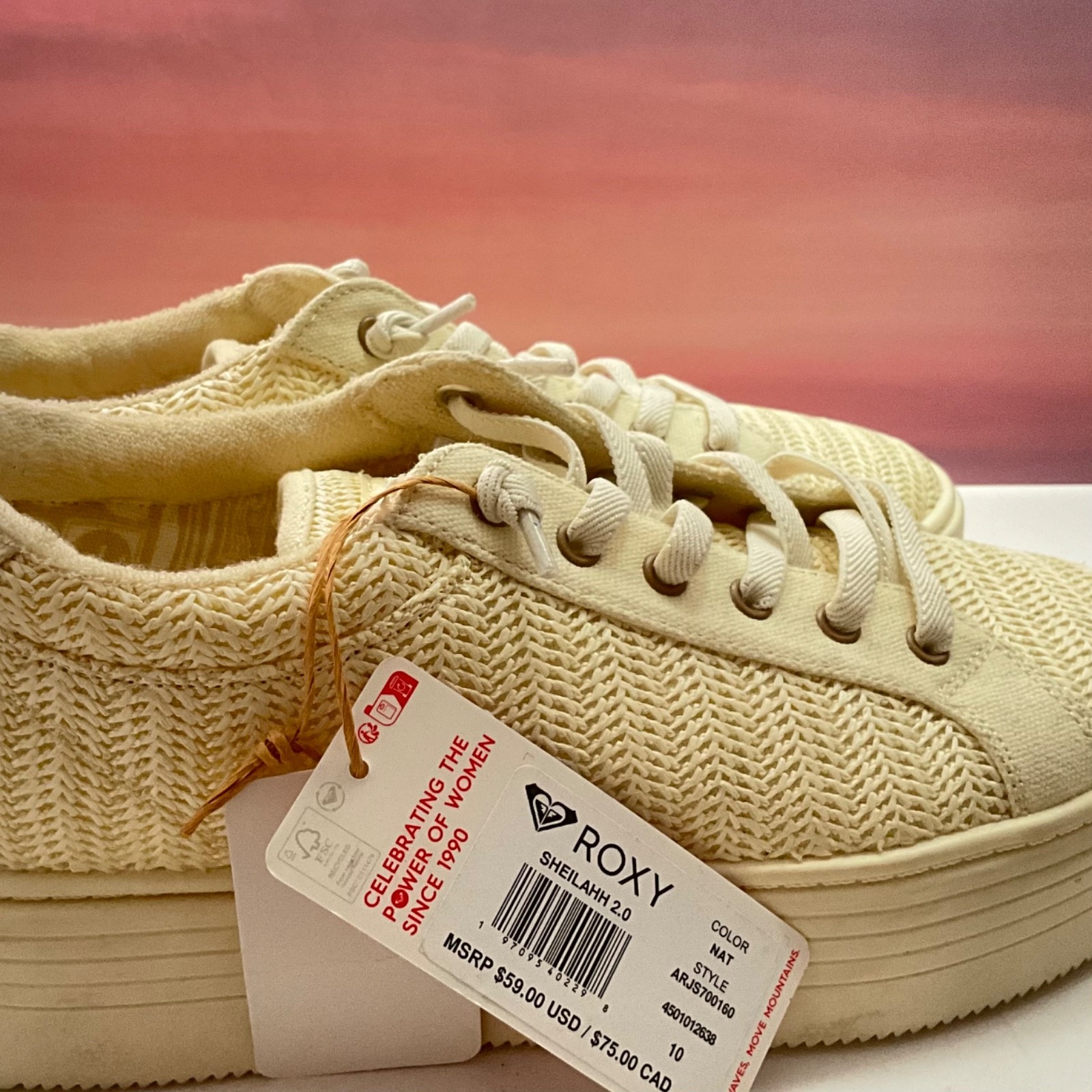 ROXY Platform Slip On Sneaker Sheiiahh US Women’s 10/Men’s 8.5/EUR 41, Tan. NWT