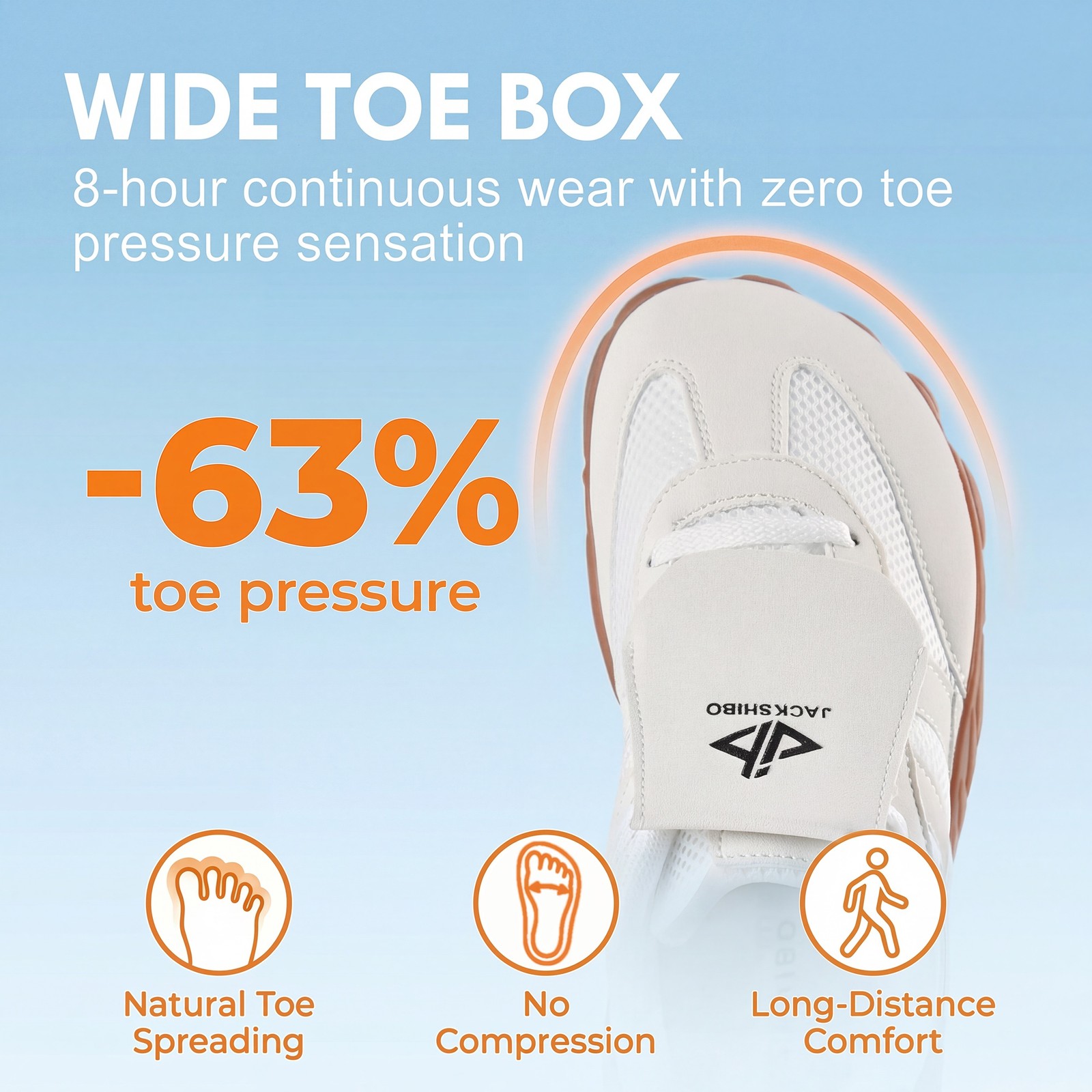 JACKSHIBO Womens Hike Barefoot Shoes Footwear Wide Toe Box Arch Support Sneakers