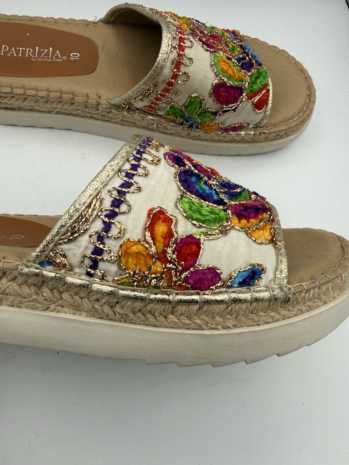 Patrizia By Spring Step Slip-On Embellished Embroidered Colorful Sz 10 FREE SH