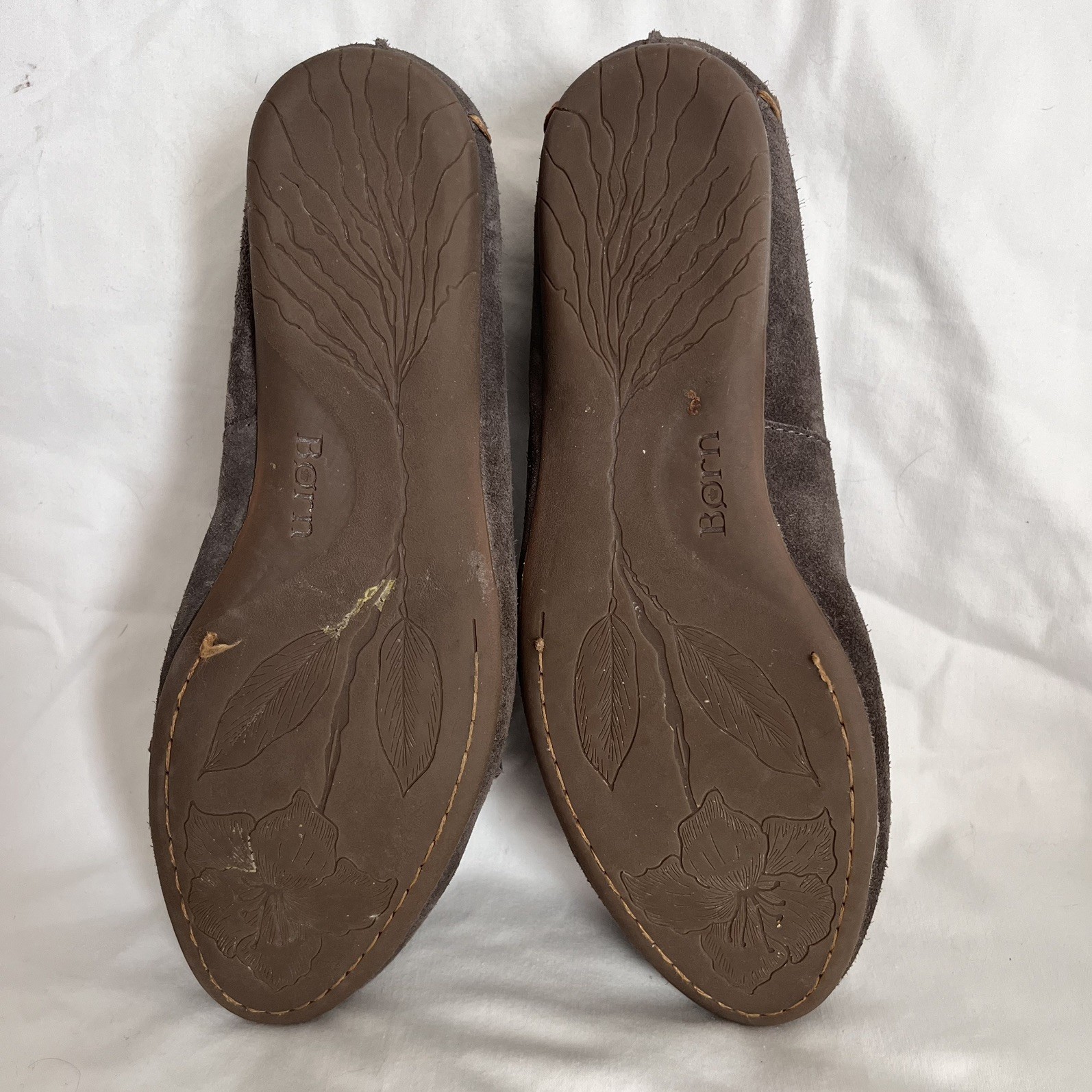 Born Handcrafted Leather Size 7 Women’s Grey Brown Slip On Casual Comfort Mexico