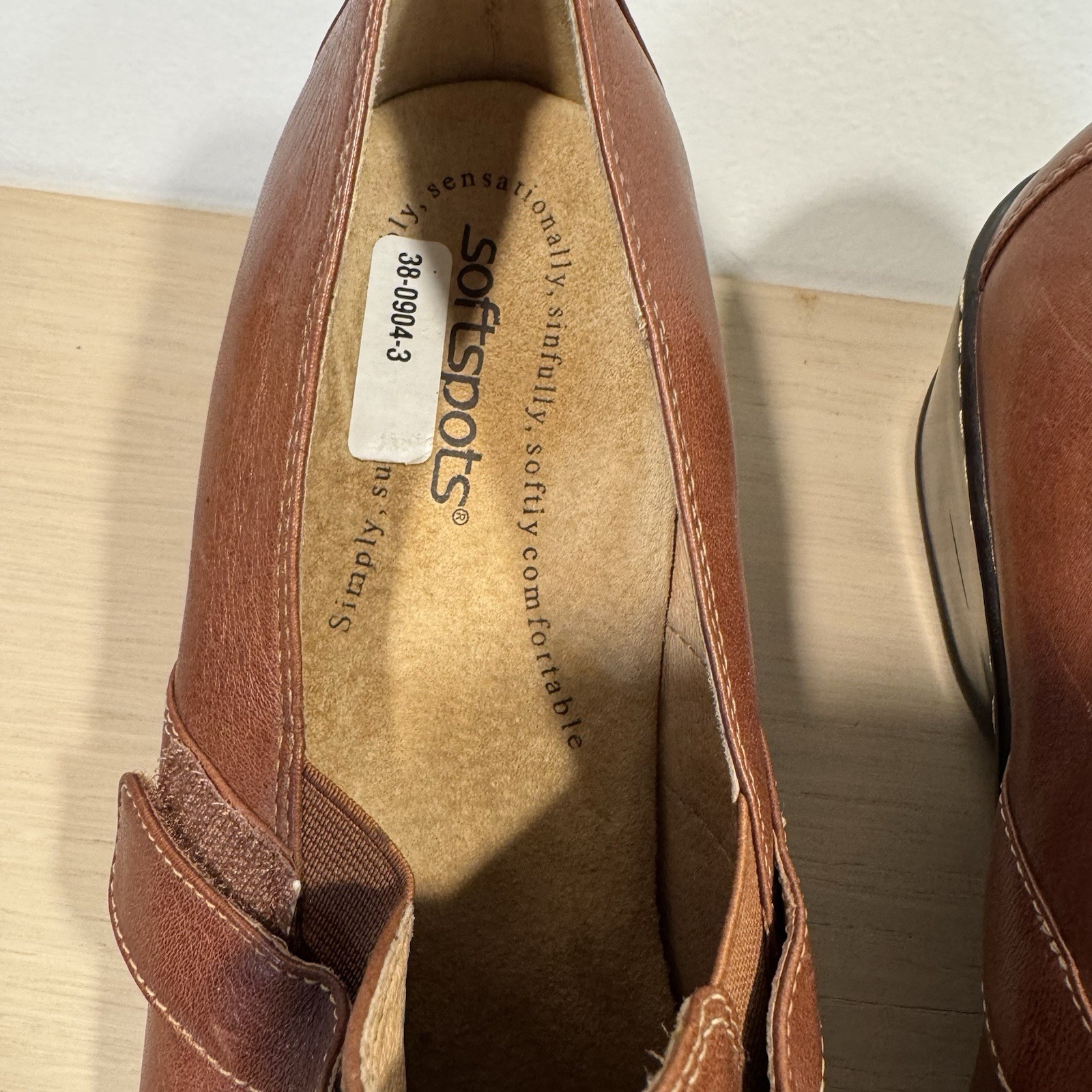 Softspots Story Women’s 12M Brown COGNAC Leather Mary Jane CLOG Comfort 12 M