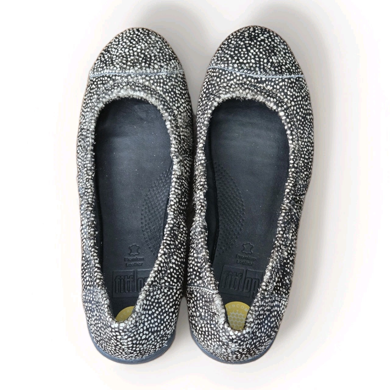 FitFlop SupercomFF™ Ballet Flats Black & White Pony Hair Leather EU 36.5 / US 6