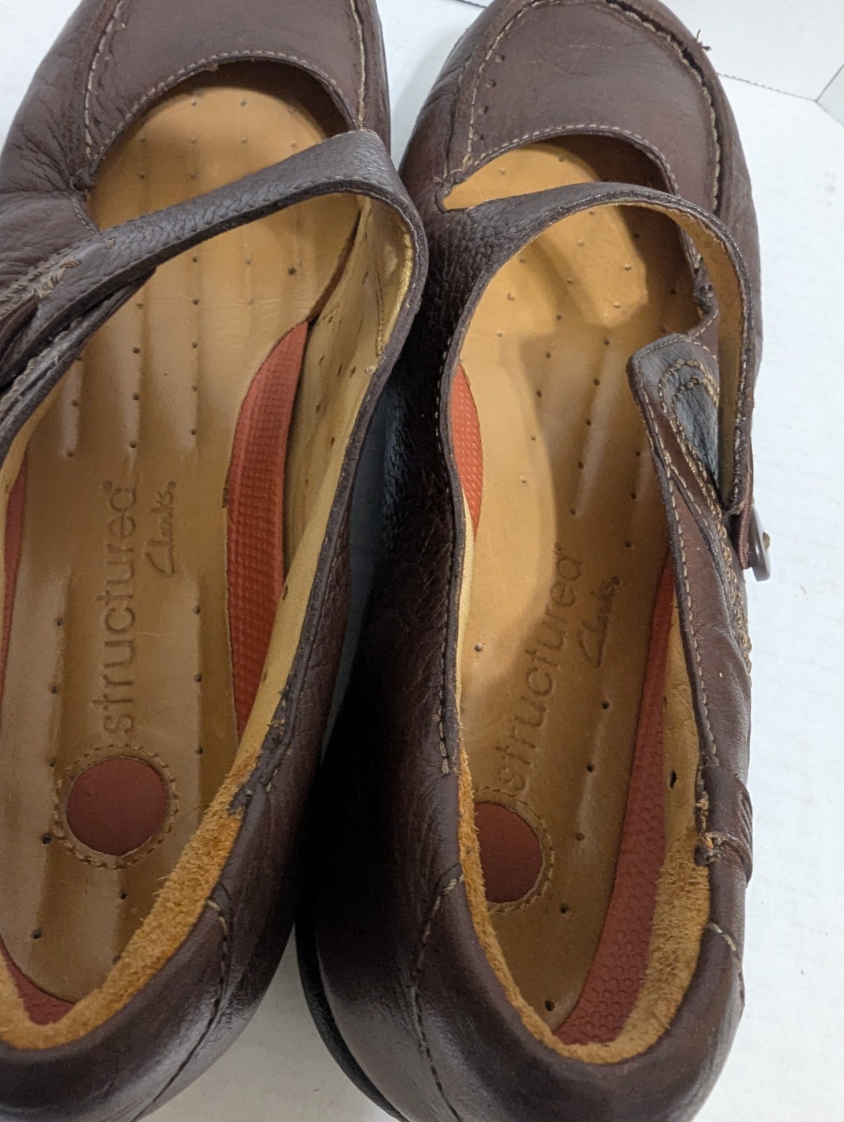 Clarks Unstructured Women’s Size 8 M Mary Jane Comfort Brown Shoes