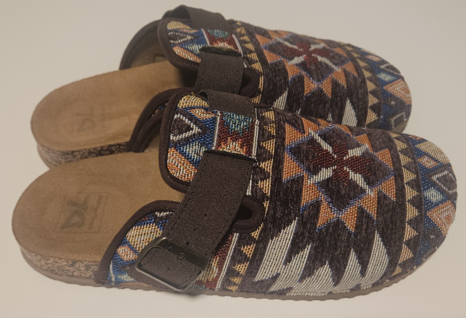 Dirty Laundry Bohemian Tapestry AZTEC Pattern Slide On Clogs Women 9.5