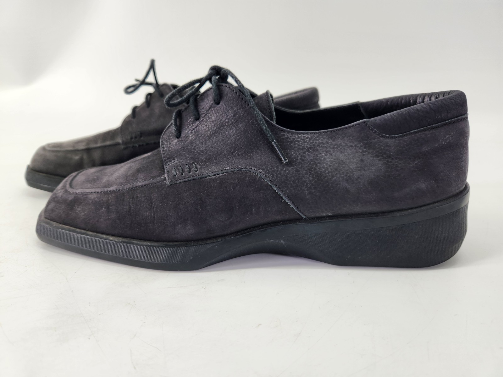 Bally Feldam Black Nubuck Leather Lace Shoe Size 9 Women’s Comfort New