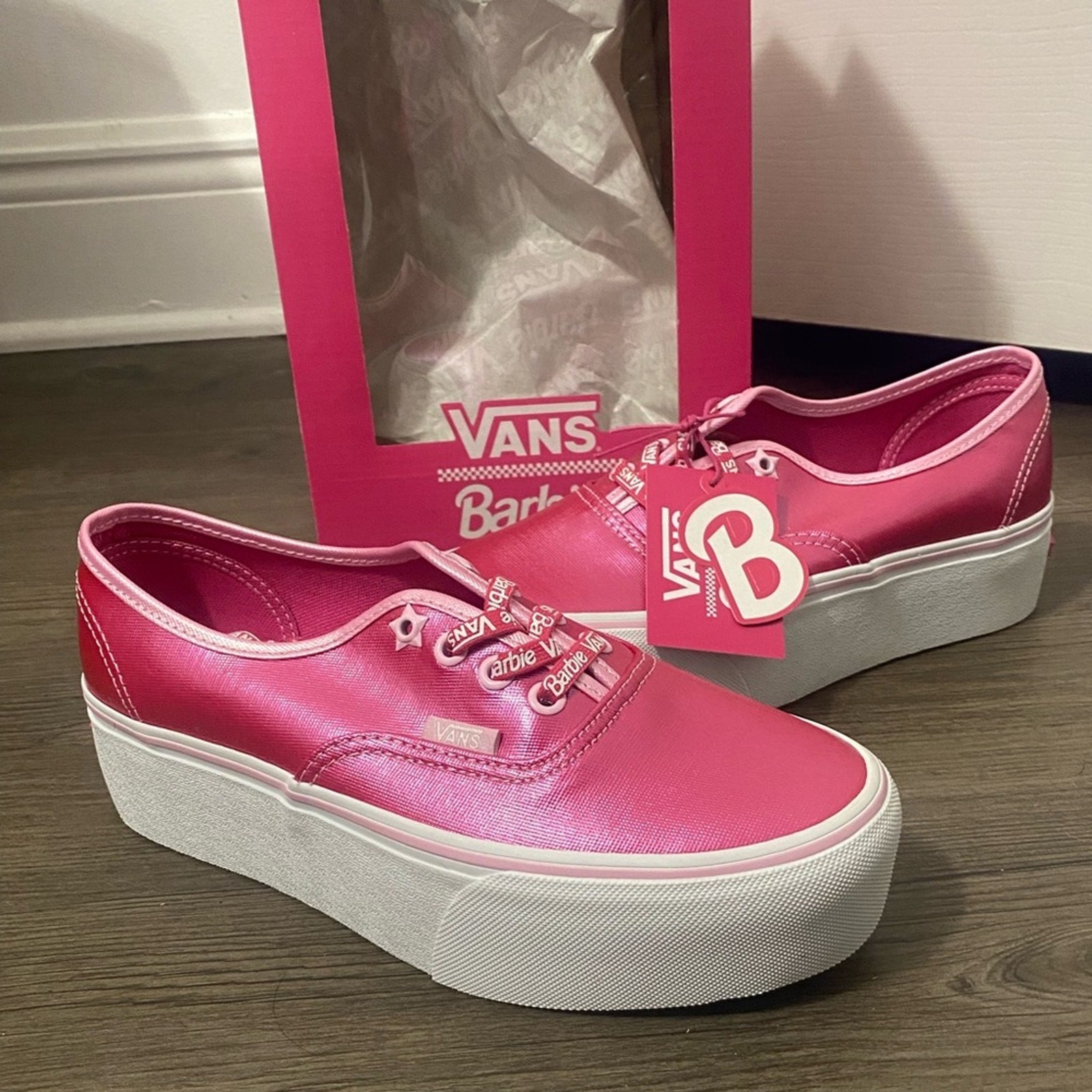 NIB Barbie x Vans Authentic Pink Stackform Shoe Size 6