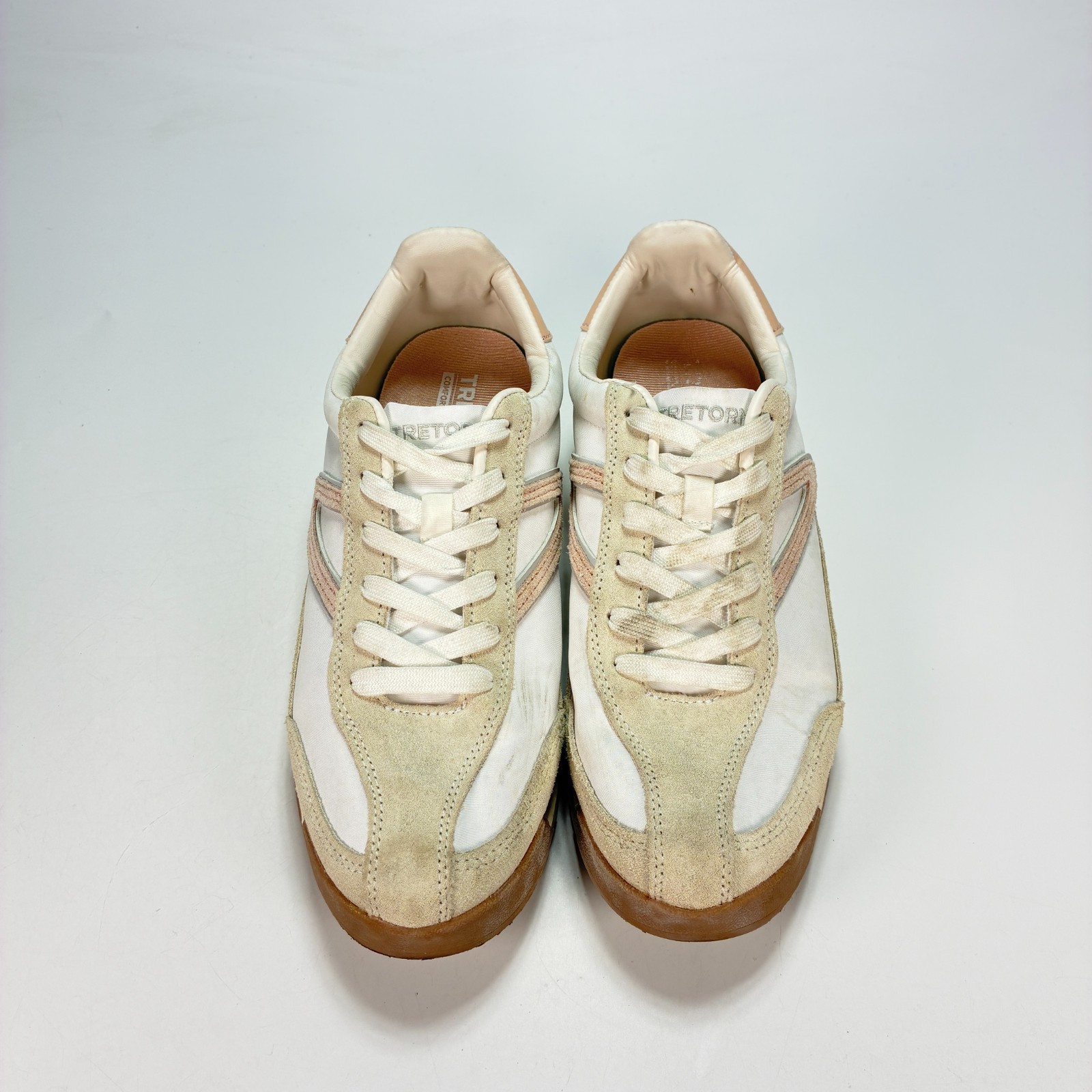 Tretorn Hailey White Beige Leather Jogger Sneakers 1880382 Women’s Size 7.5M