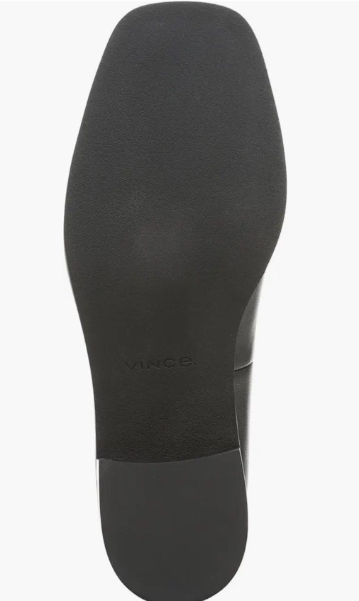 NWD $350 Vince Larose Loafers Black Leather Slip On Low Block Heel Sz 8.5 M/39