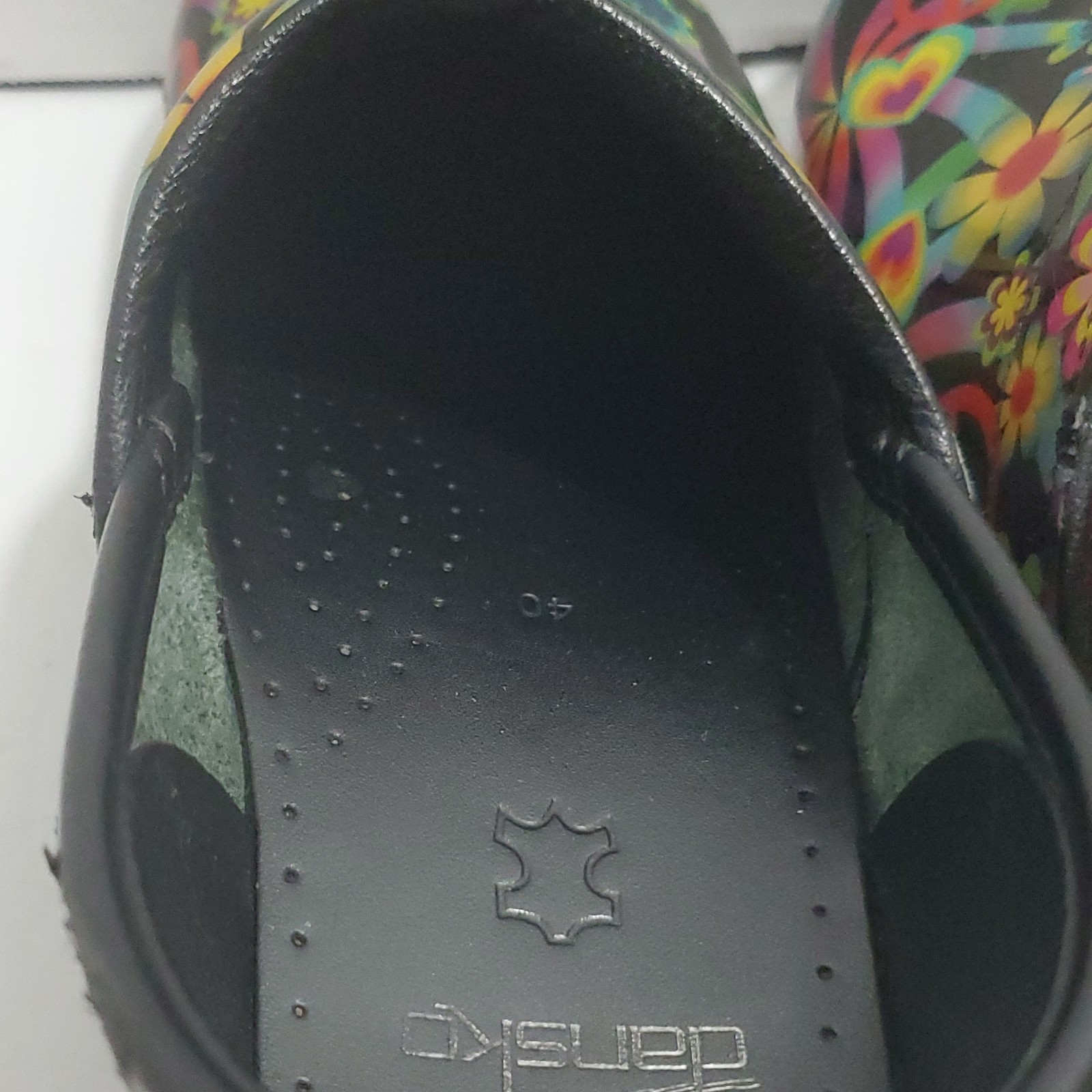 Dansko Pro XP Flower Power Patent Leather Clogs US 9.5 Euro 40