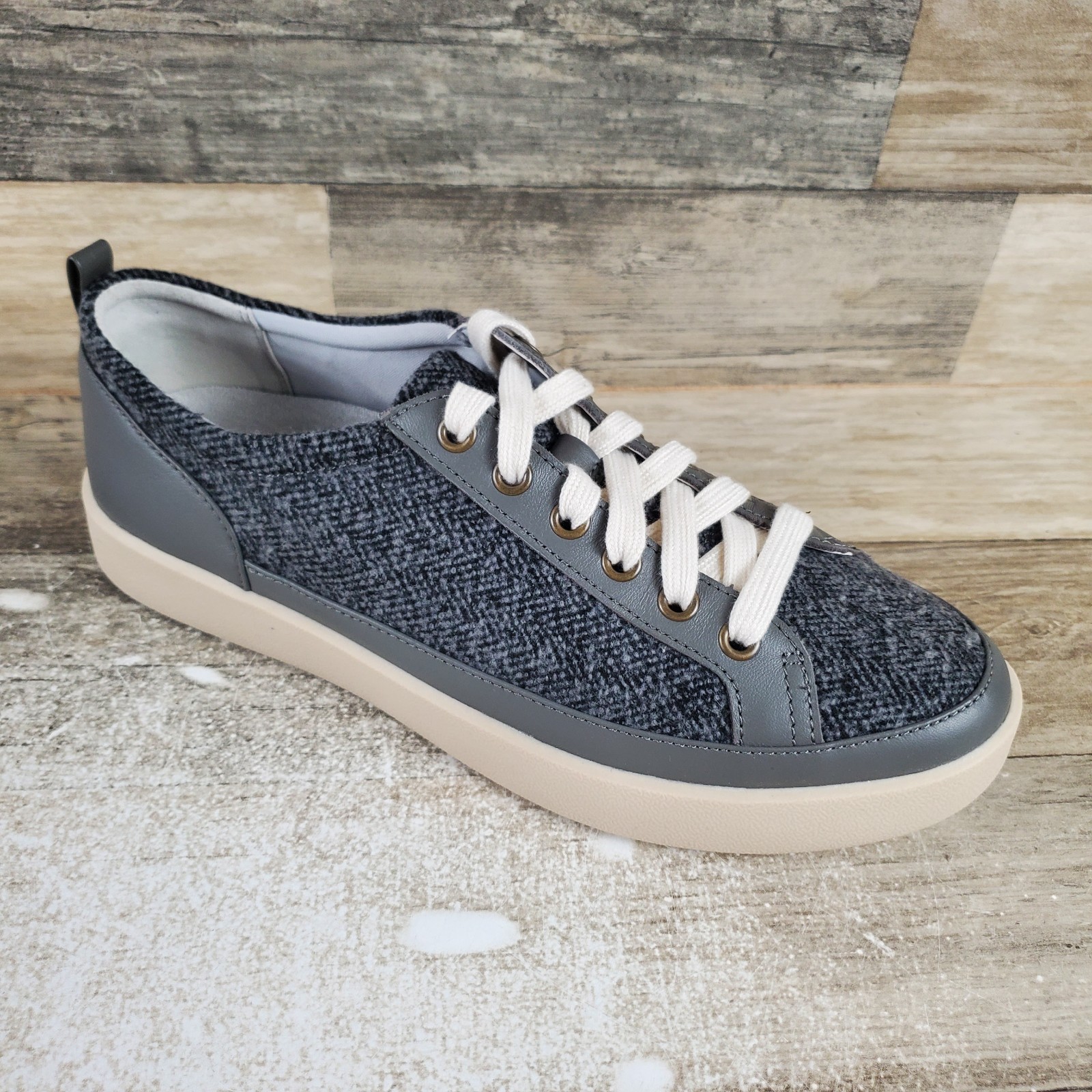 Vionic Winny Womens Shoes Sz 8.5 Running Slate Grey Multi Woven Lace Up Sneakers