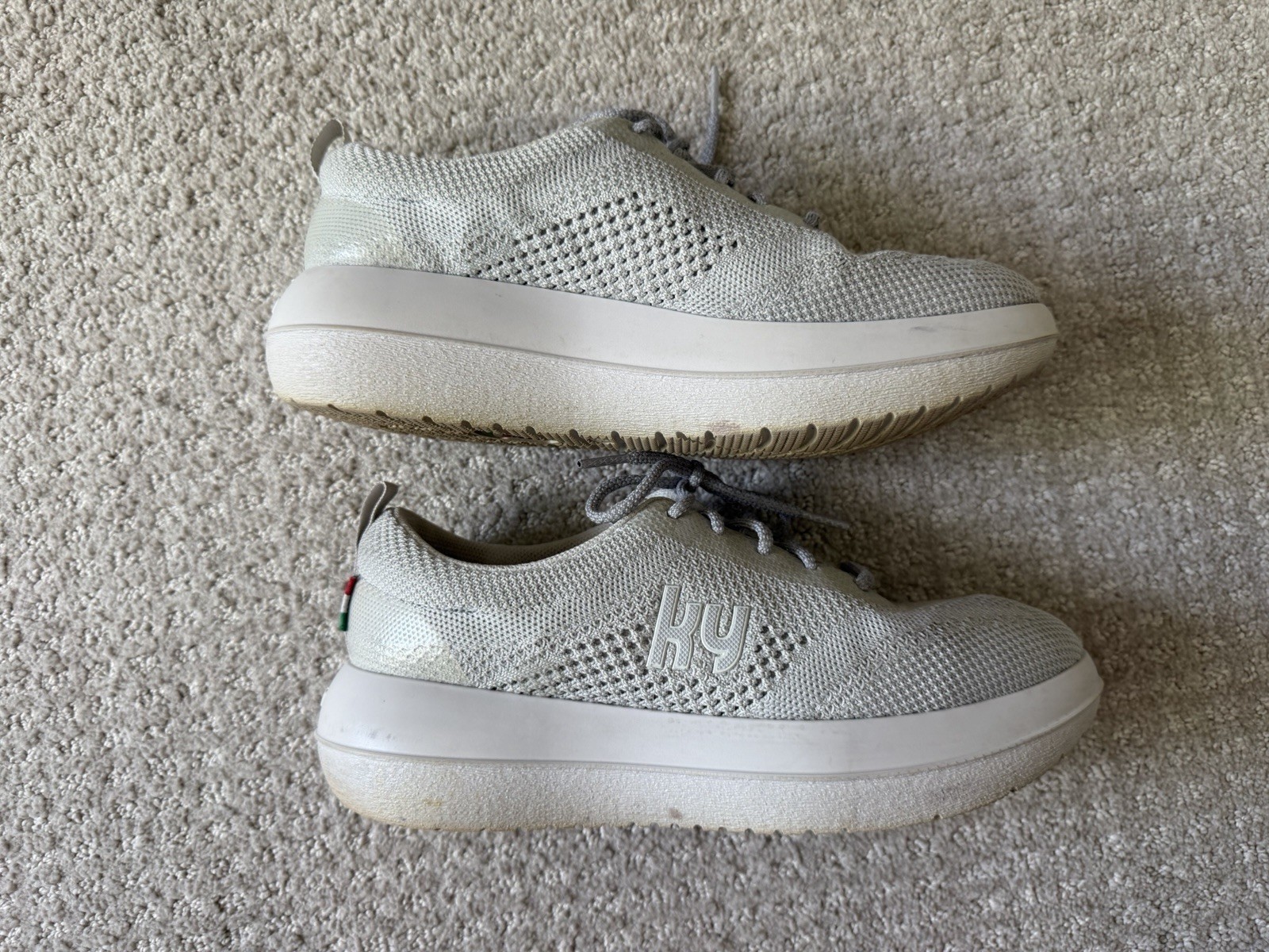 Kybun Biel Women Silver Grey Knit Walking Sneakers Swiss Tech Italy 40.5 Sz 9.5