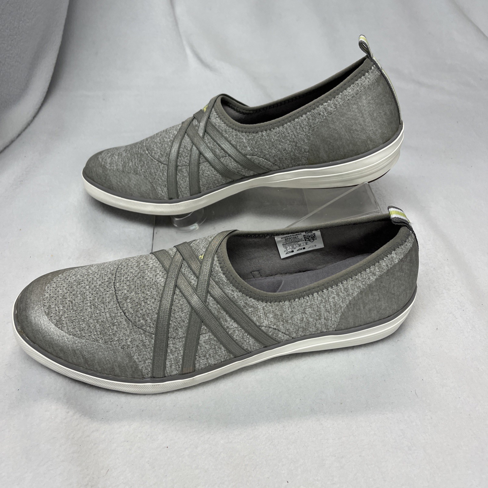 Grasshoppers Eclipse Perf Jersey Women’s 9 Slip on Gray Sneakers, EUC