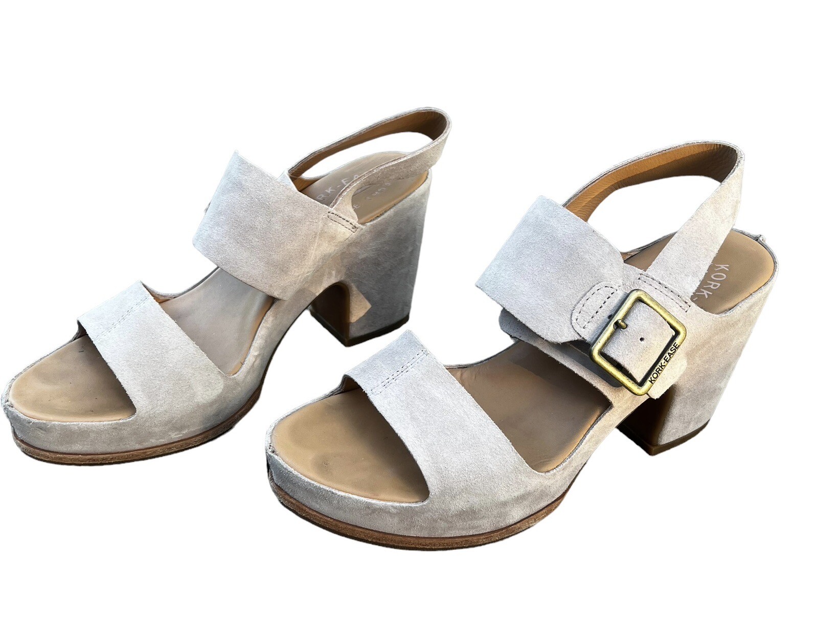 Kork-Ease San Carlos Natural Wedge Light Pink Suede Size 9 M