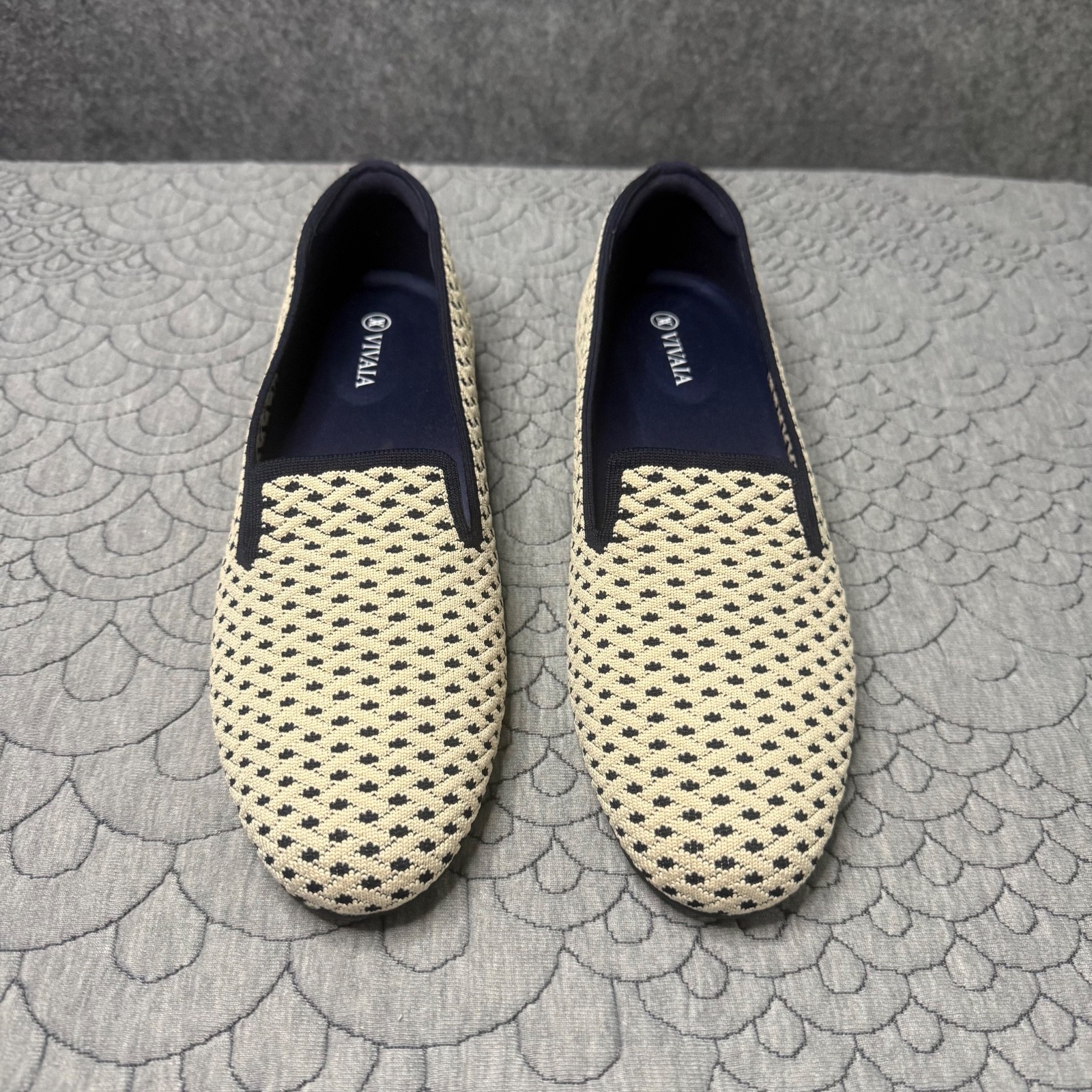 Vivaia Audrey Round-Toe Woven Knit Geometric Pattern Loafer Womens Size 9-9.5