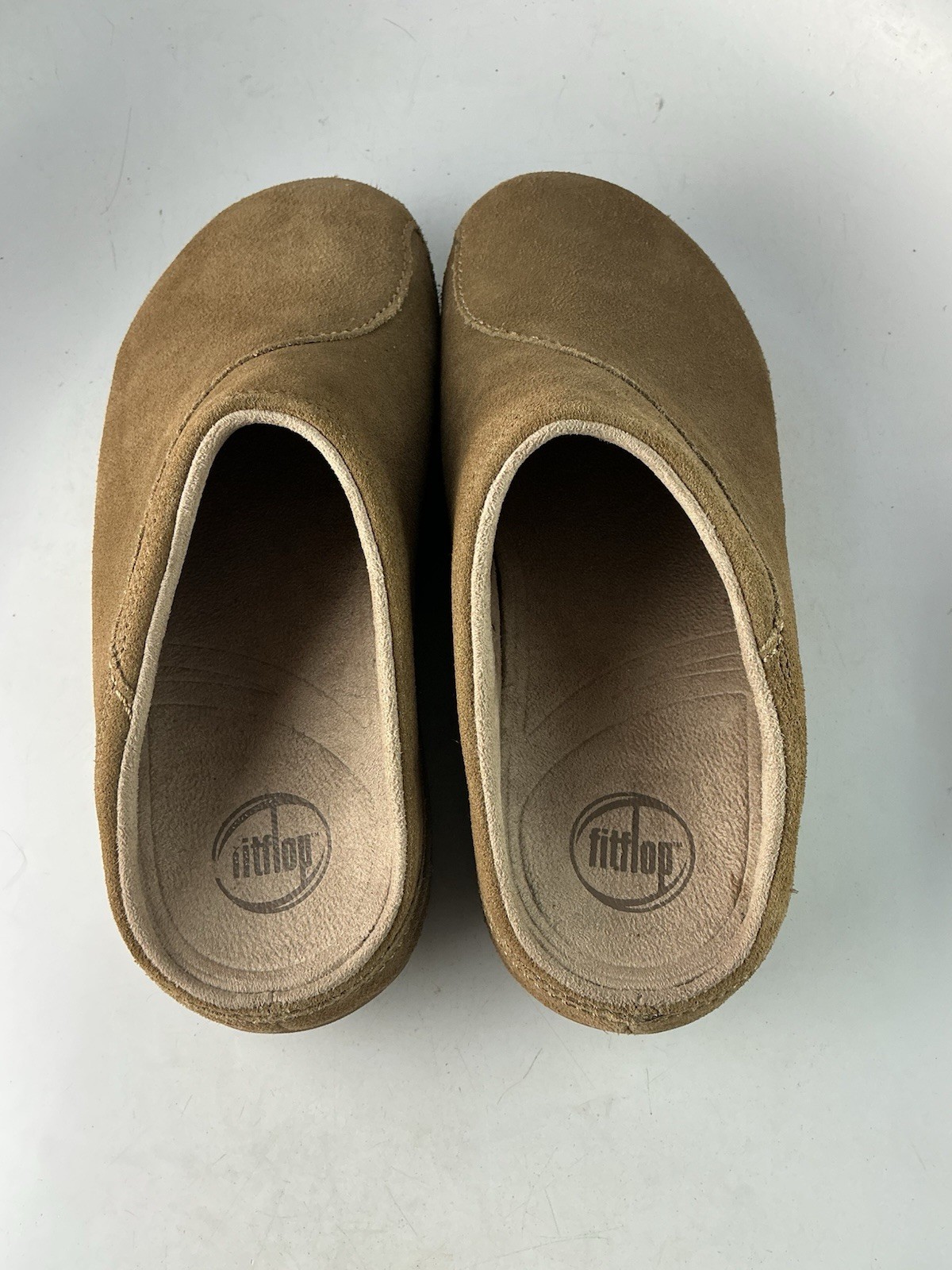 Fitflop Gogh Suede Clogs Slip Ons Women’s Taupe Sz 10 US Medium