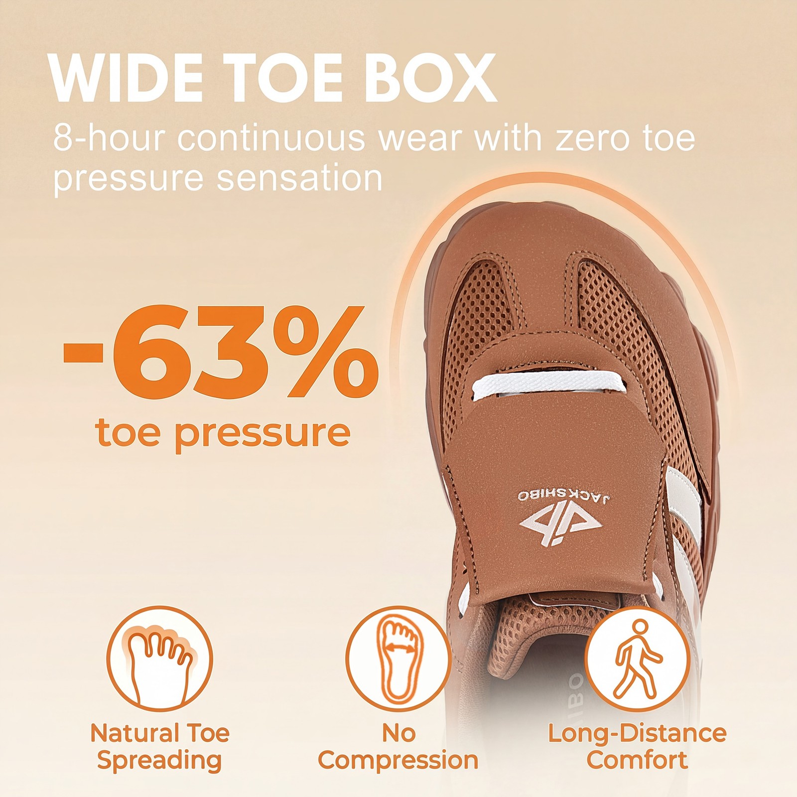 JACKSHIBO Womens Hike Barefoot Shoes Footwear Wide Toe Box Arch Support Sneakers