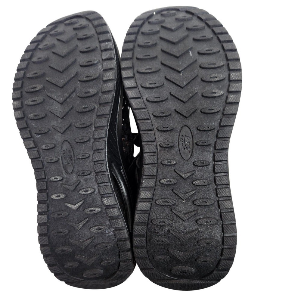 AOV Walking Shoes Womens 8 Black Mesh Mary Jane Air Cushion Orthopedic