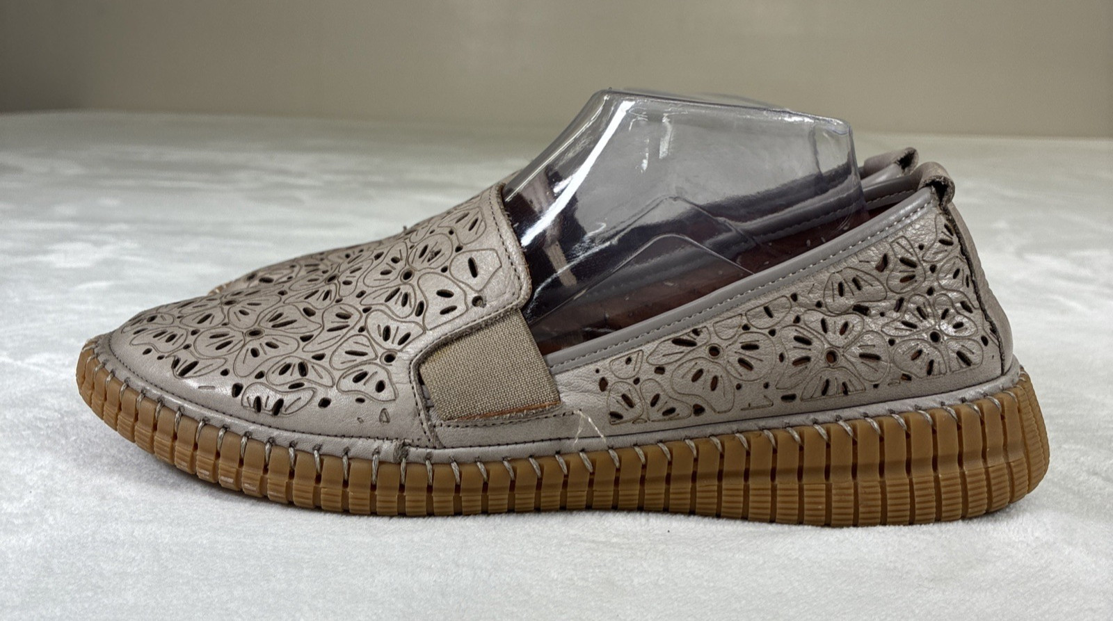 Spring Step Jookin Womens Slip On Shoes Grey Laser Cut Leather 41/ US 9.5-10