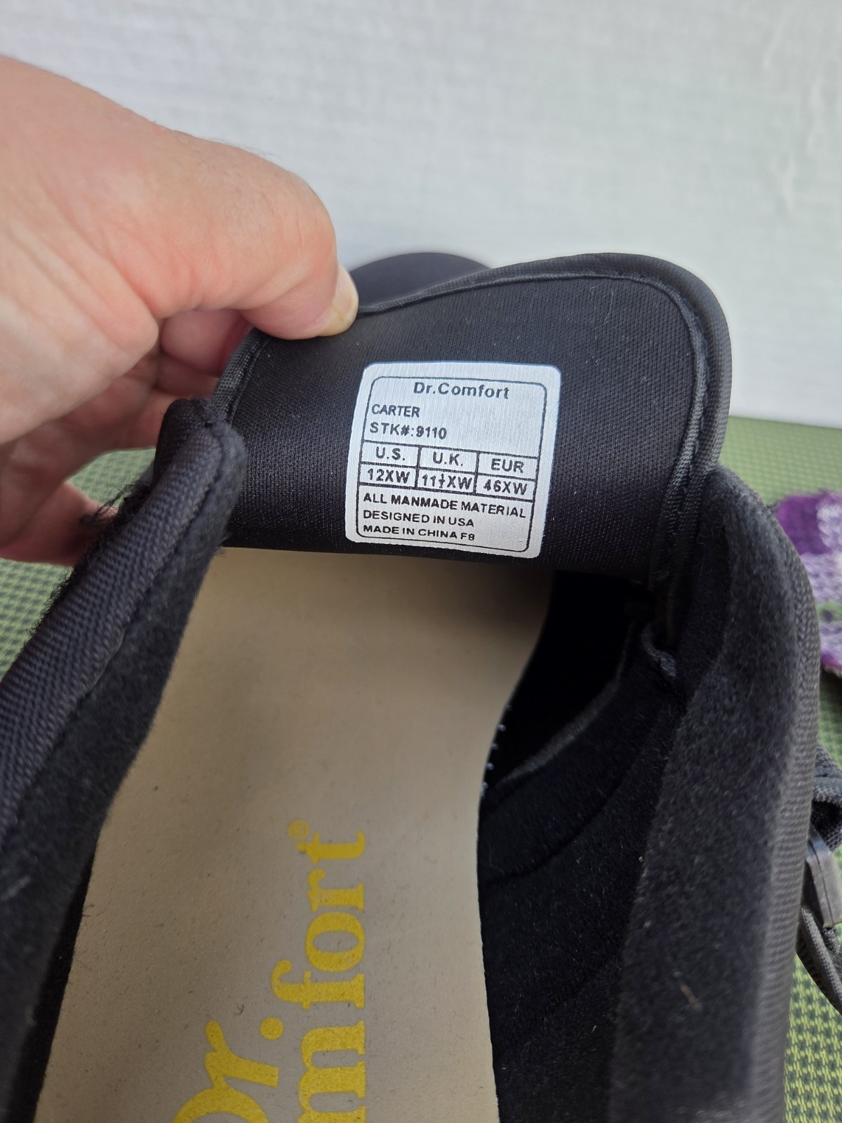 Dr. Comfort Sz. 12 Extra Wide Black Diabetic Adjustable Shoe