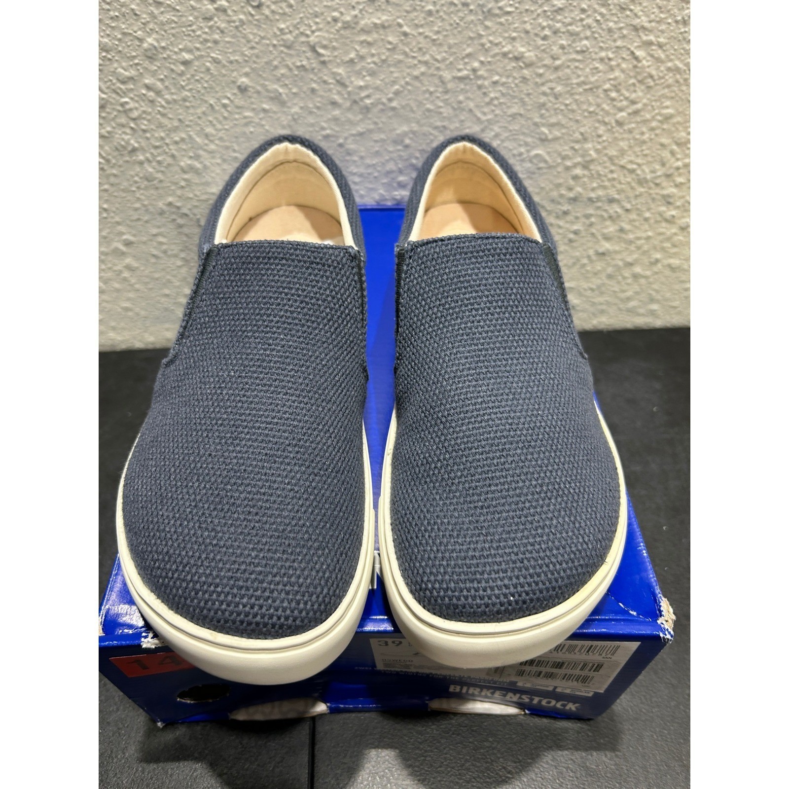 Birkenstock Oswego Slip On Shoes Womens 8 Midnight Blue Suede Textile New