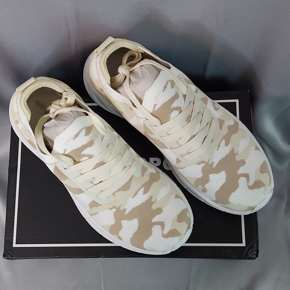 Urban Sports “Hattie” Shoes By J/Slides, Size 8 Wide, Camo Beige, White, NEW!