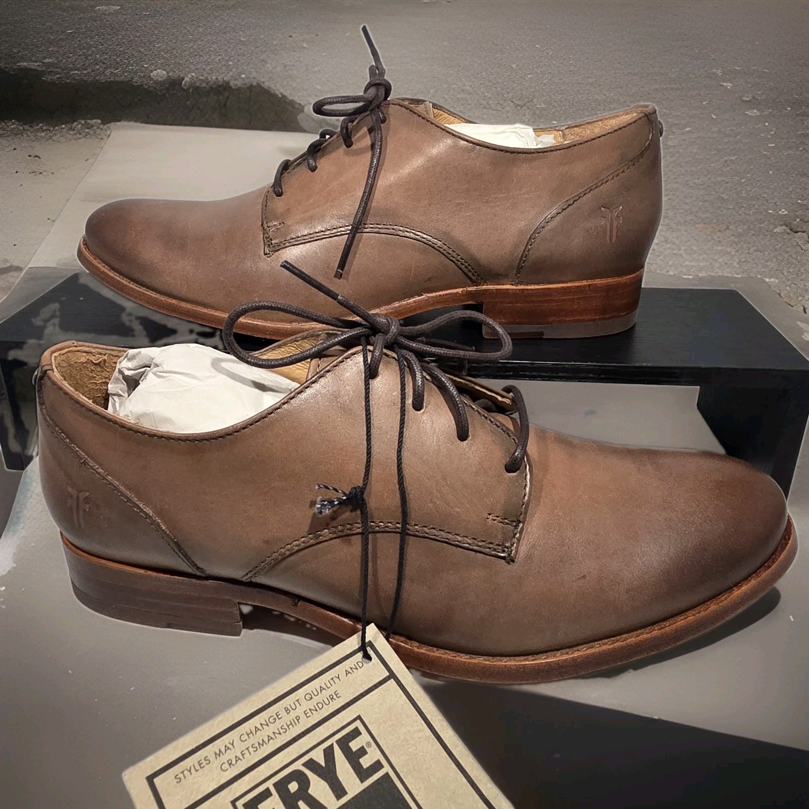 Frye Melissa Leather Plain Toe Oxfords Brown Lace Up Derby Shoes Women’s 8 B