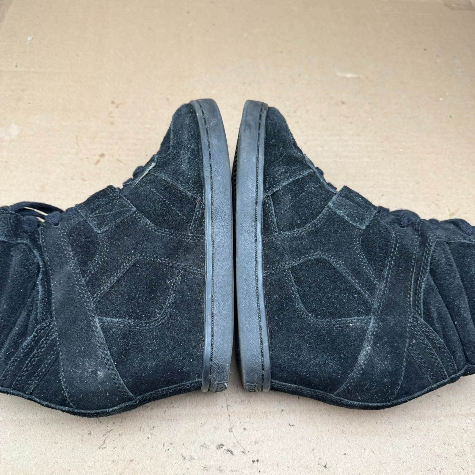 Ash Black Suede Wedge High Top Sneakers Women Sz 39 US 8.5-9 Heel Hidden inside
