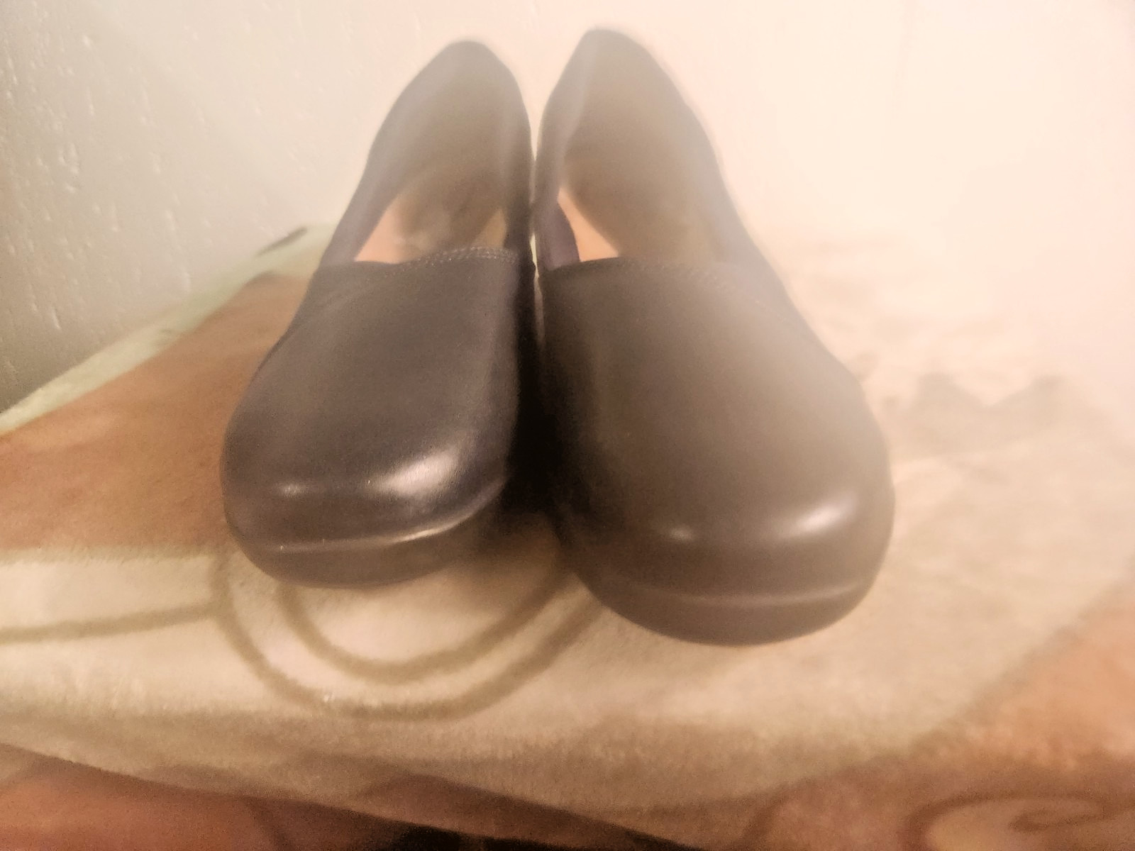 Clarks Suttyn Walk Wedge Navy Blue Leather Comfort Shoe Womens sz 7.5 #17