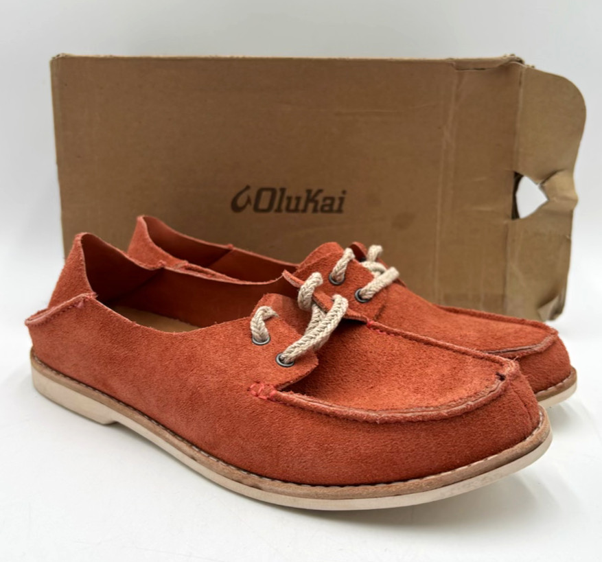 Olukai MOKU CORAL Women’s NEW Suede Casual Shoes Red Multiple Sizes