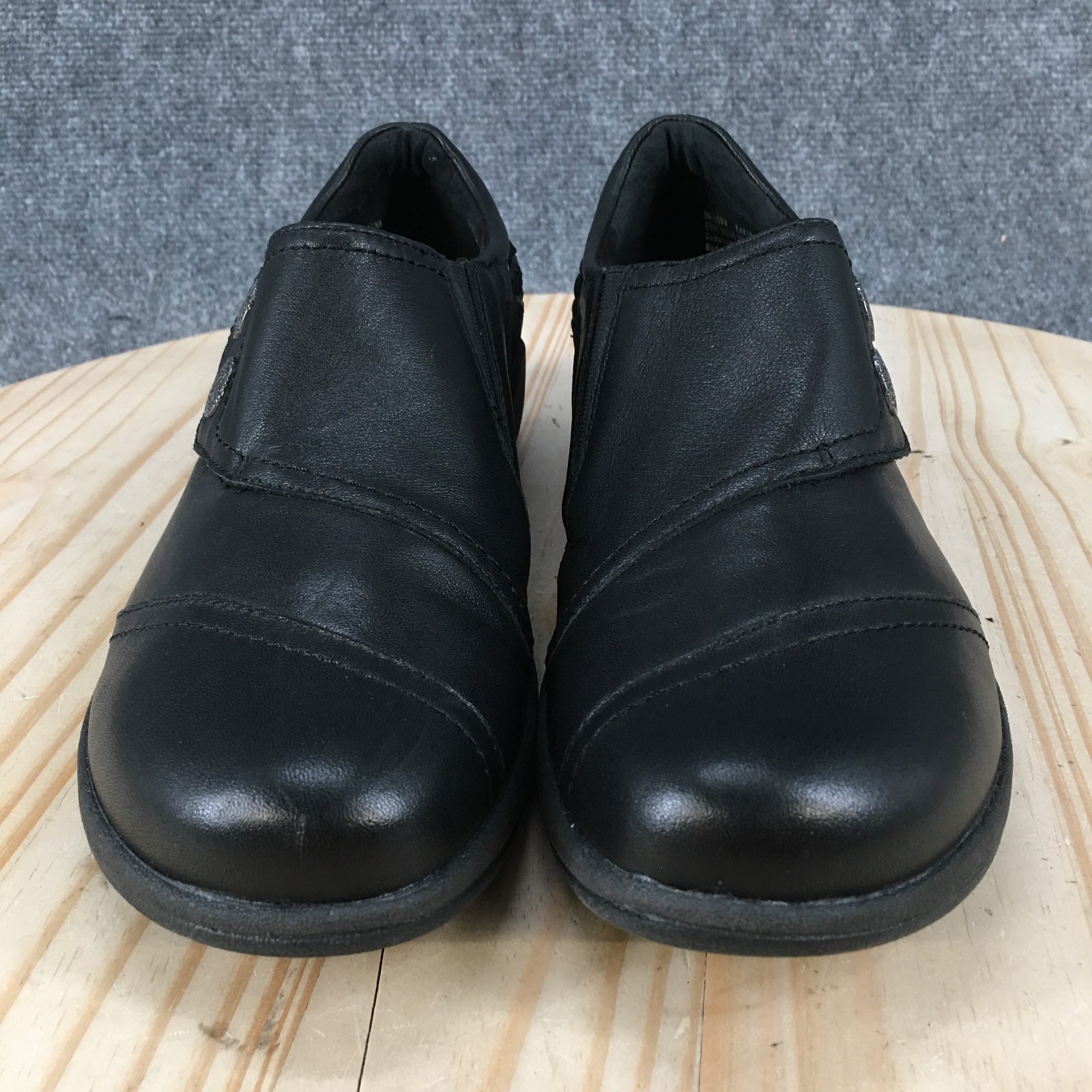 Ahnu Casual Shoes Womens 10 Karina Comfort Leather Slip On Walking Fit Black