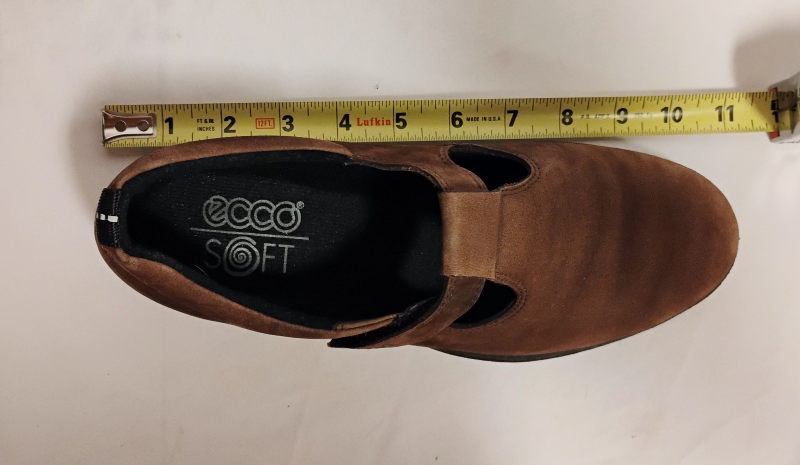 ECCO Soft Leather Mary Jane Comfort Shoes Brown EU 40 US 9 Women’s Hook Loop