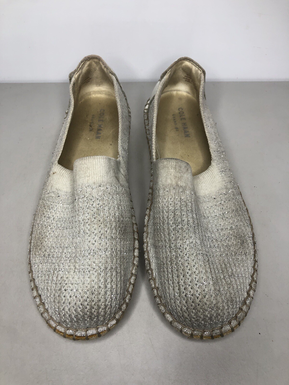 Cole Haan Cloudfeel Gray Knit SlipOn Espadrille Casual Shoes Women sz 7B US/38EU