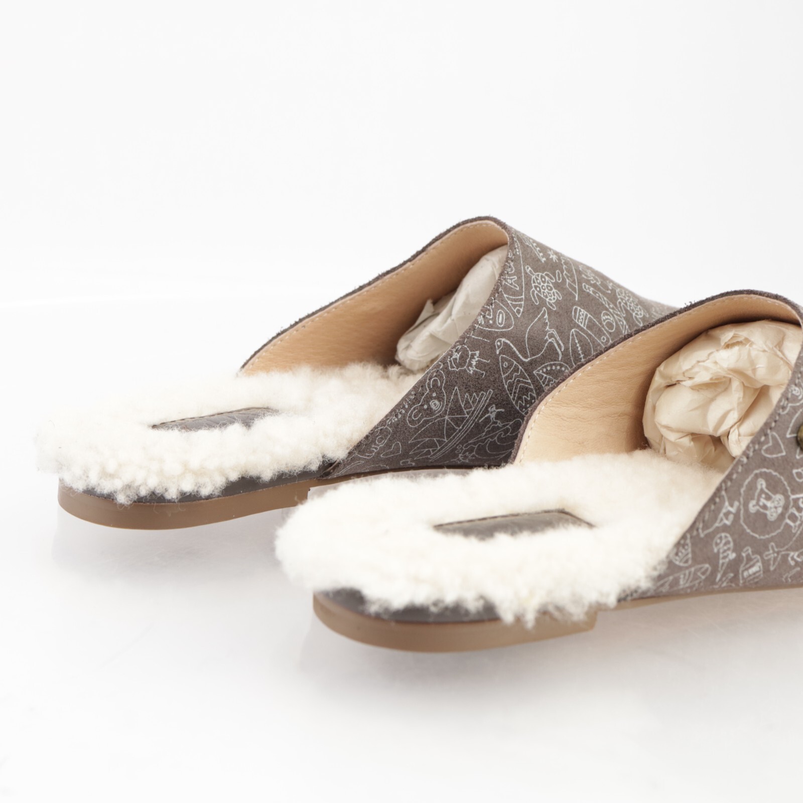 Australia Luxe Collective Womens Marcos Mule Size 8 Gray Suede Sherpa Slippers