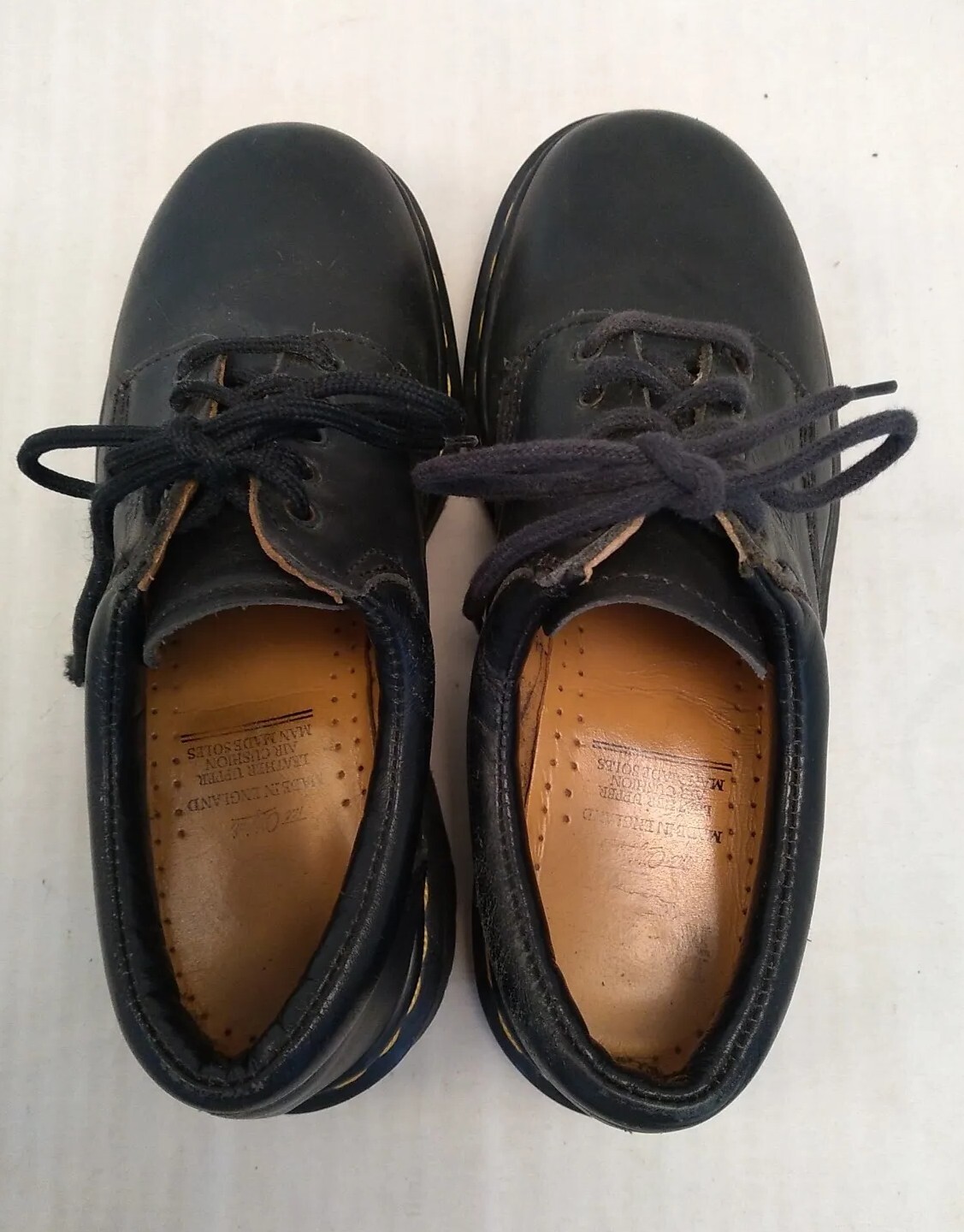 Dr Martens Shoes Sz 3 Doc Black Leather Shoe 8053 5 Eye