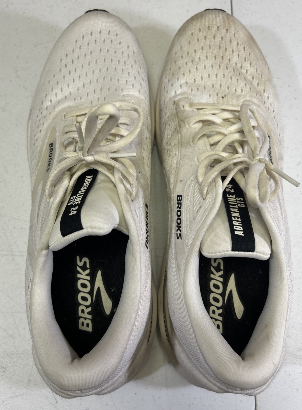 Brooks Adrenaline Gts 24 Running Shoes Sz 12.5 White Lace Up Sneakers