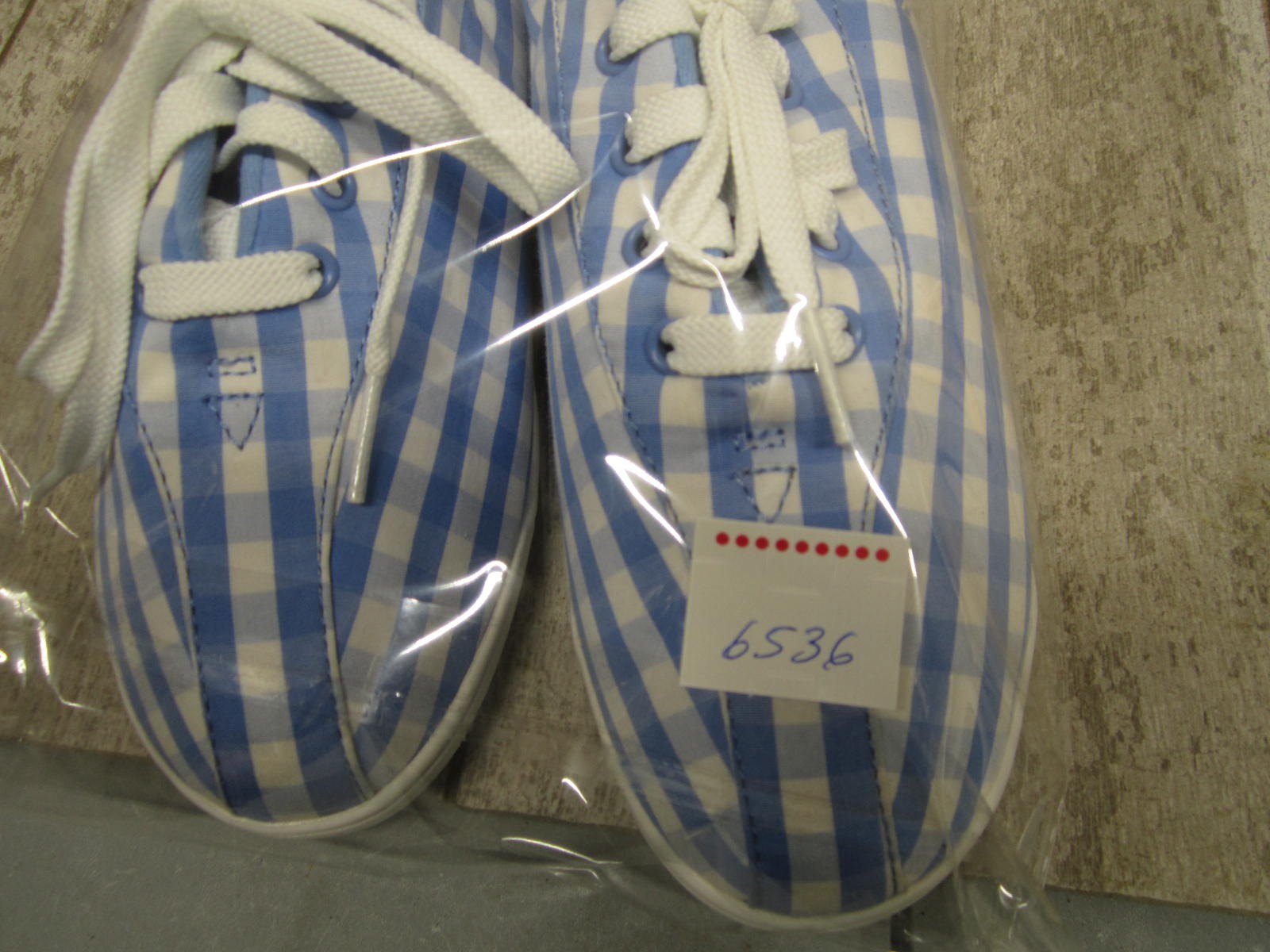 Easy Spirit Womens Blue White Check Cloth Comfort Shoes Size 8.5 W