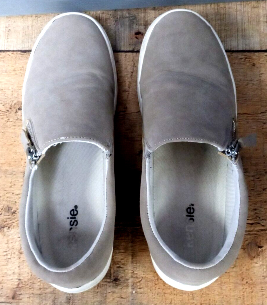 Kensie Ladie’s Soren Faux Suede Women’s Side Zipper Shoe Taupe – Size 8.5 M